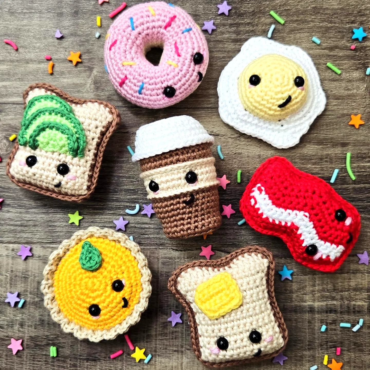 Adorable Colorful Crochet Breakfast Set