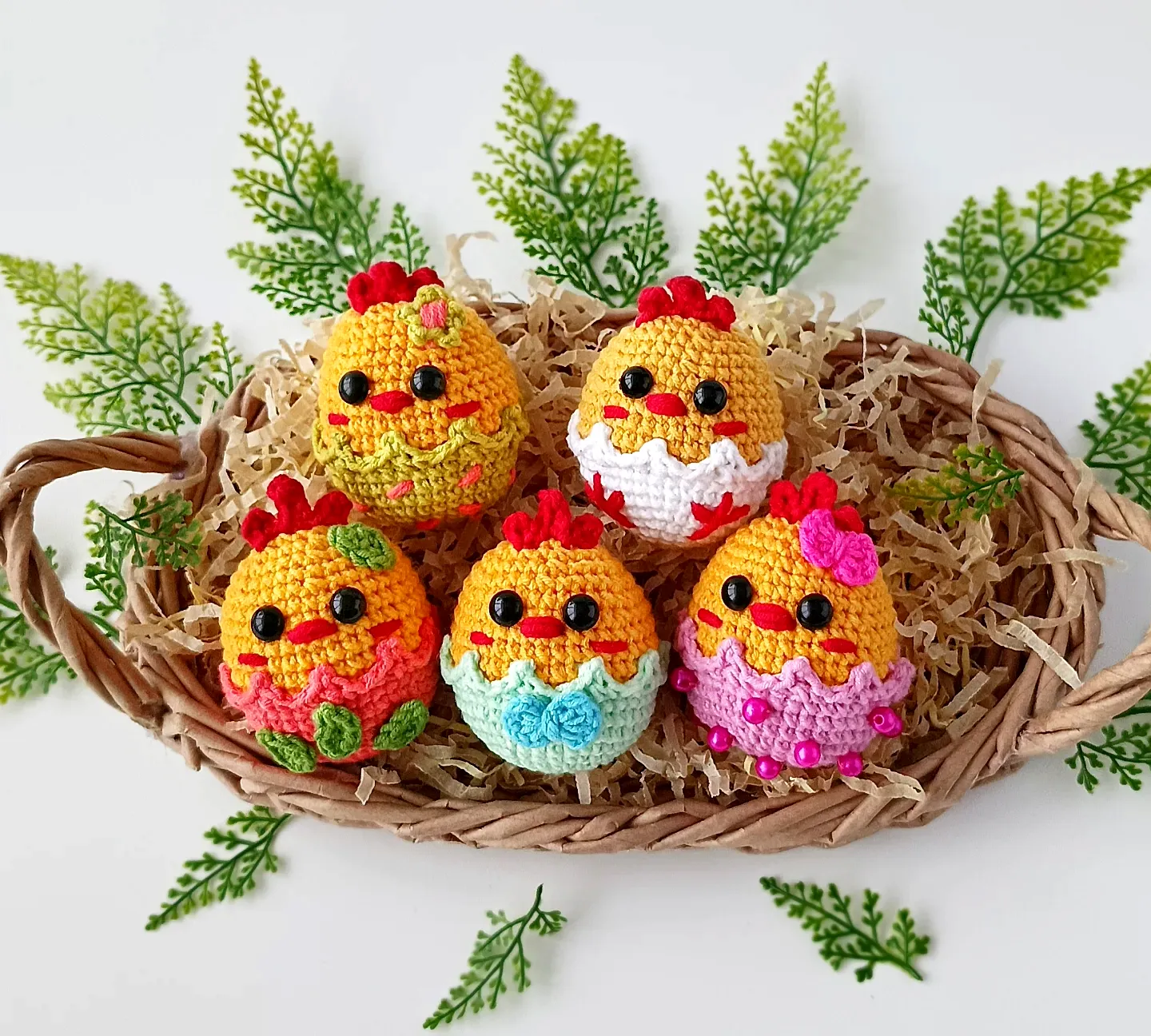 Adorable Colorful Crochet Egg Set