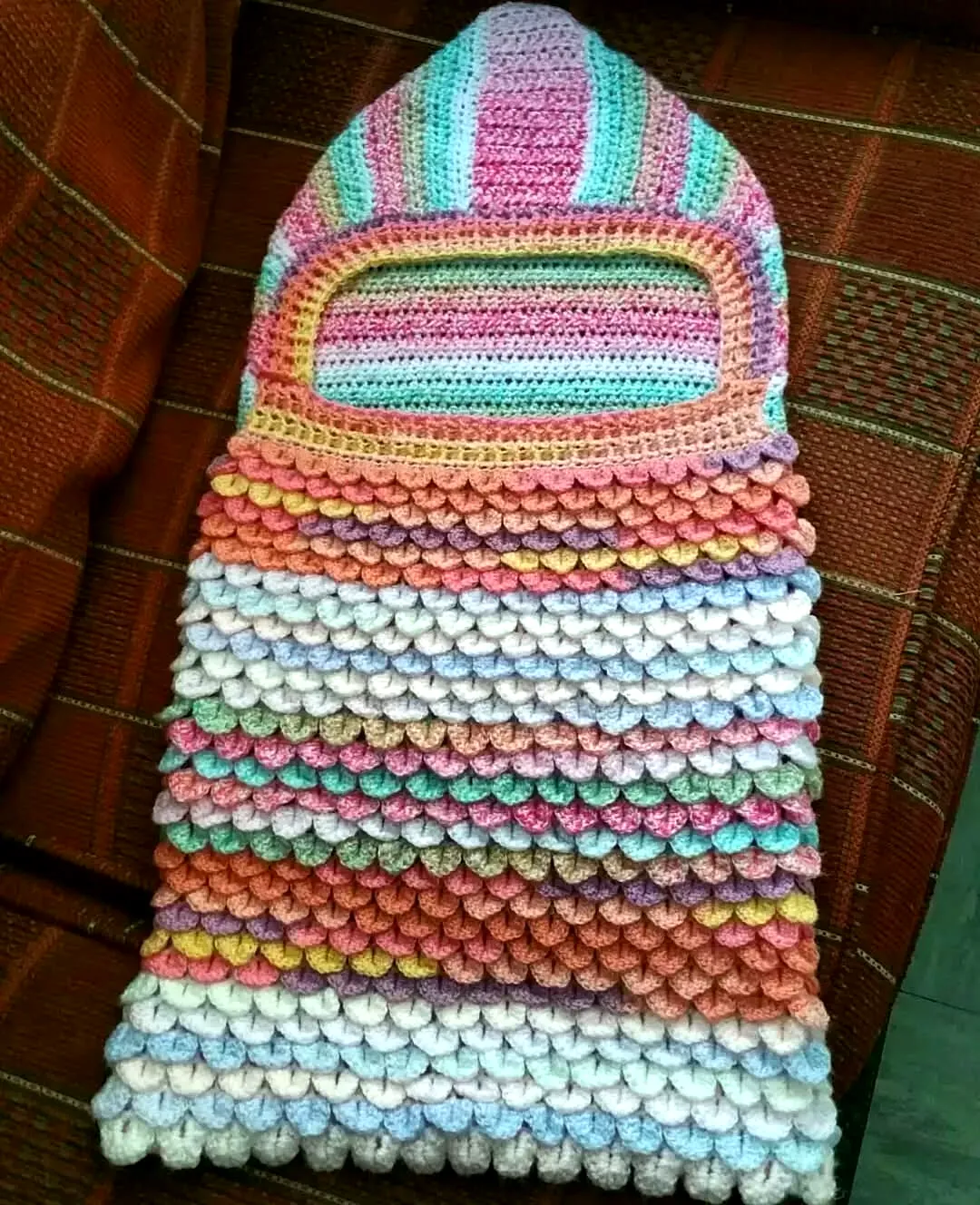 Adorable Crochet Baby Cocoon in Pastel Shell Stitch Design