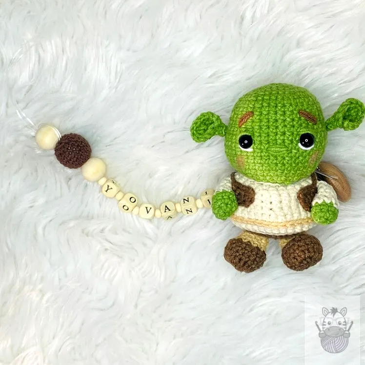 Adorable Crochet Baby Pacifier Holder in Soft Green Yarn