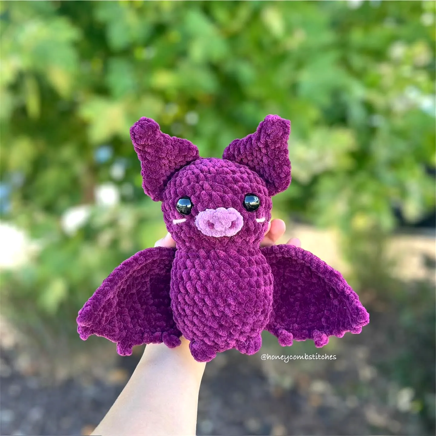 Adorable Crochet Bat in Vibrant Purple