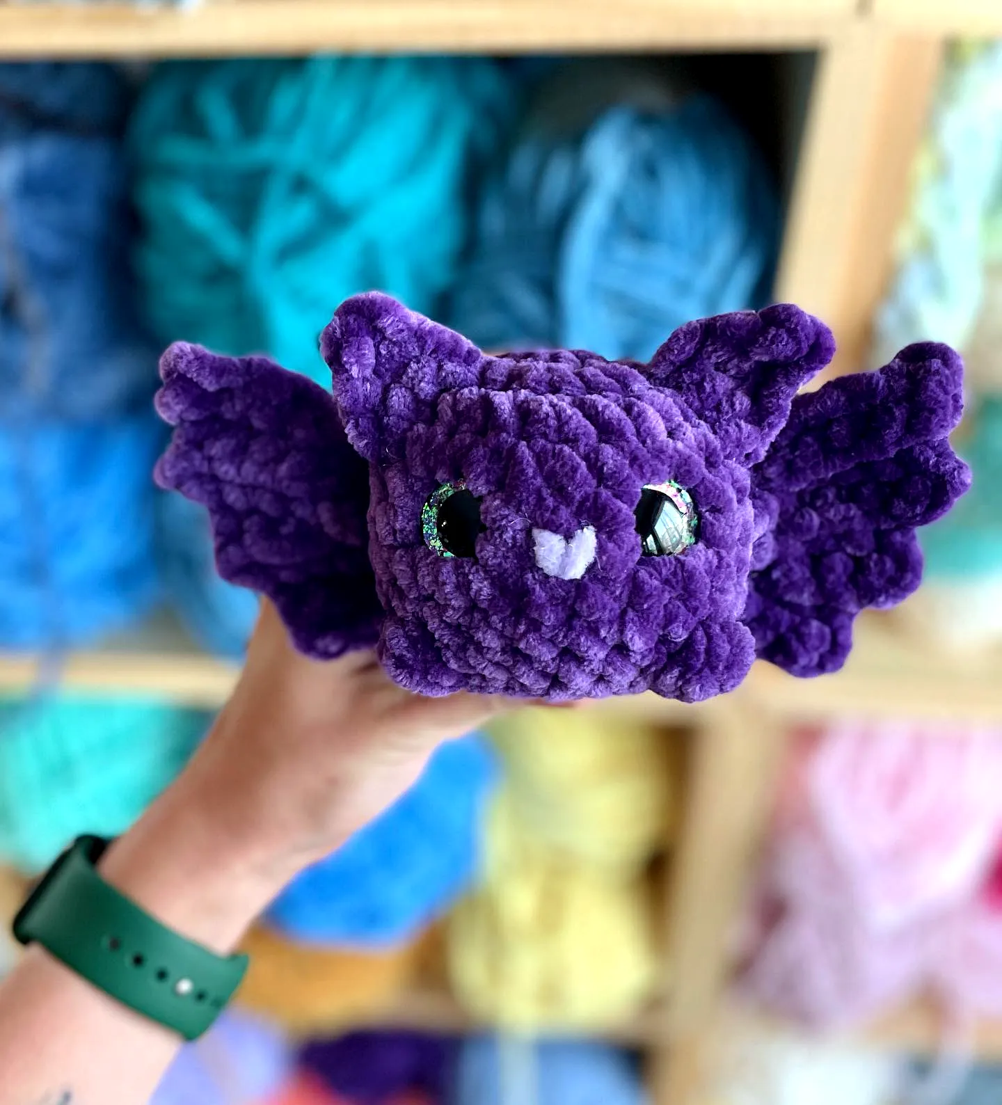 Adorable Crochet Bat in Vibrant Purple