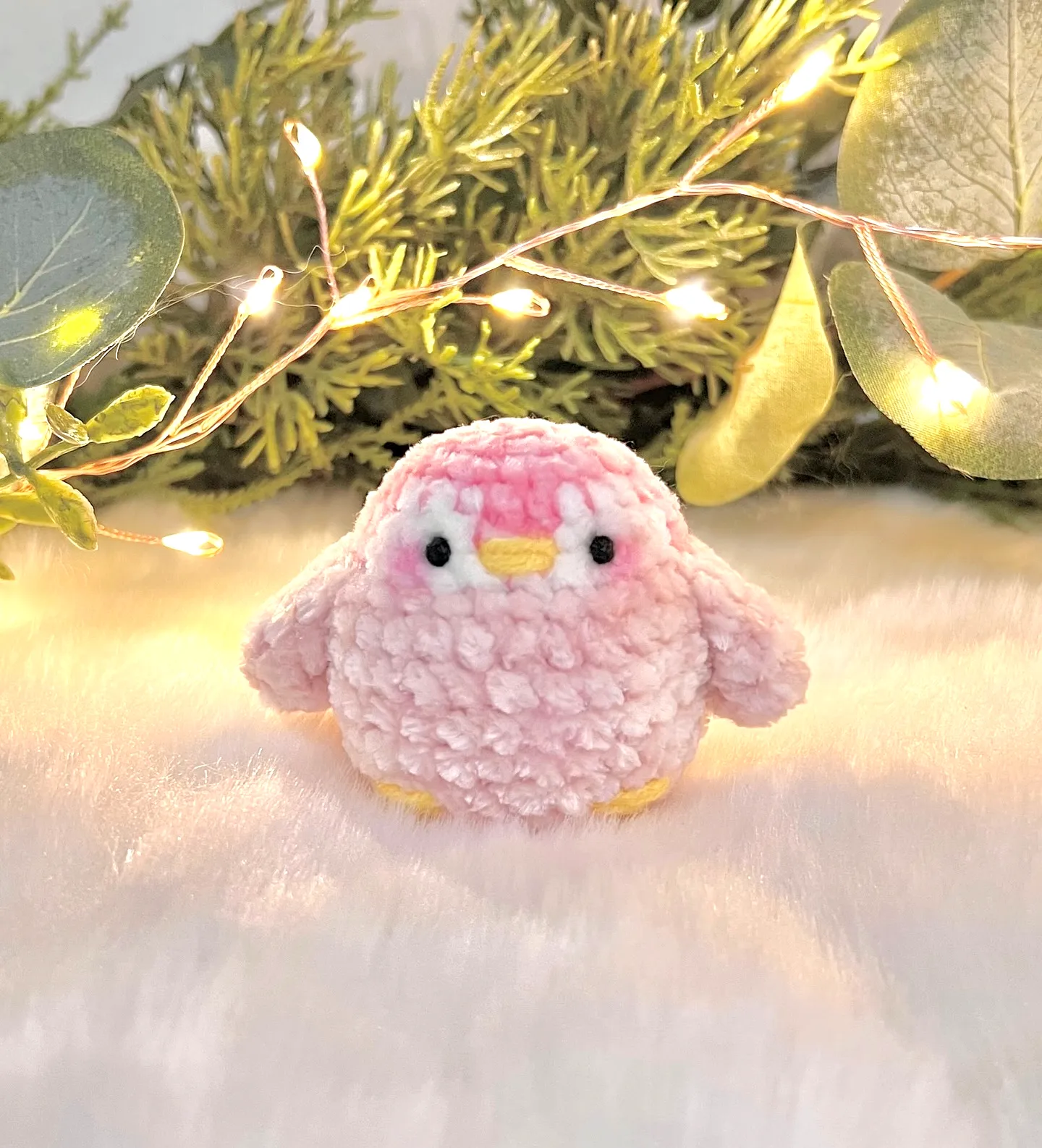 Adorable Crochet Bird Toy in Soft Pink and Yellow Colors