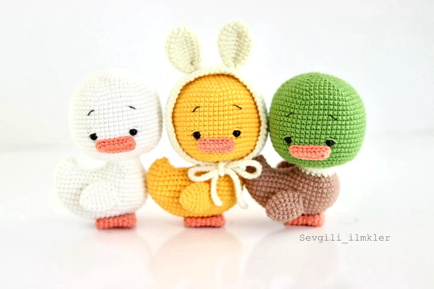 Adorable Crochet Bird Toy Set in Soft Pastel Colors