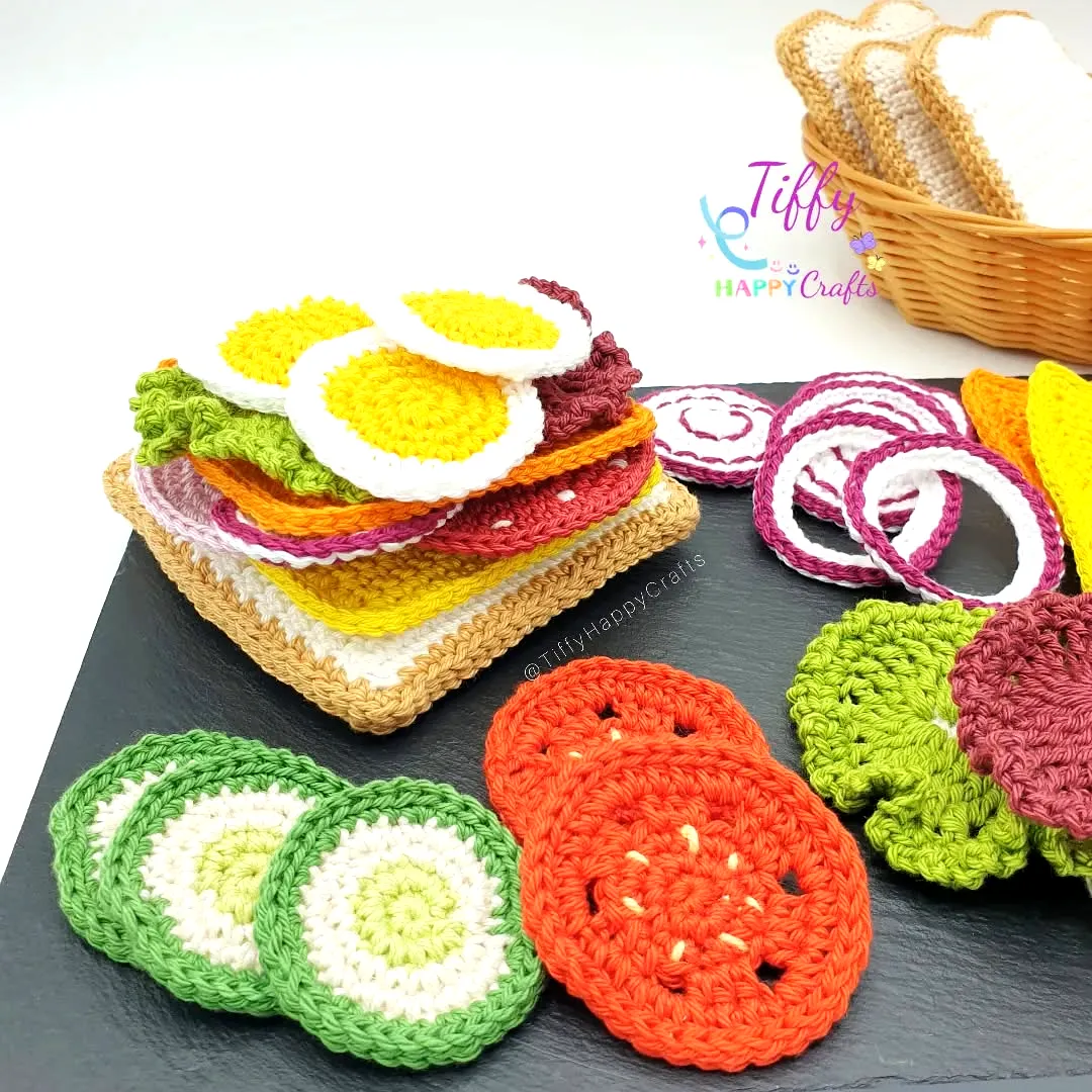 Adorable Crochet Breakfast Set in Vibrant Colorful Style