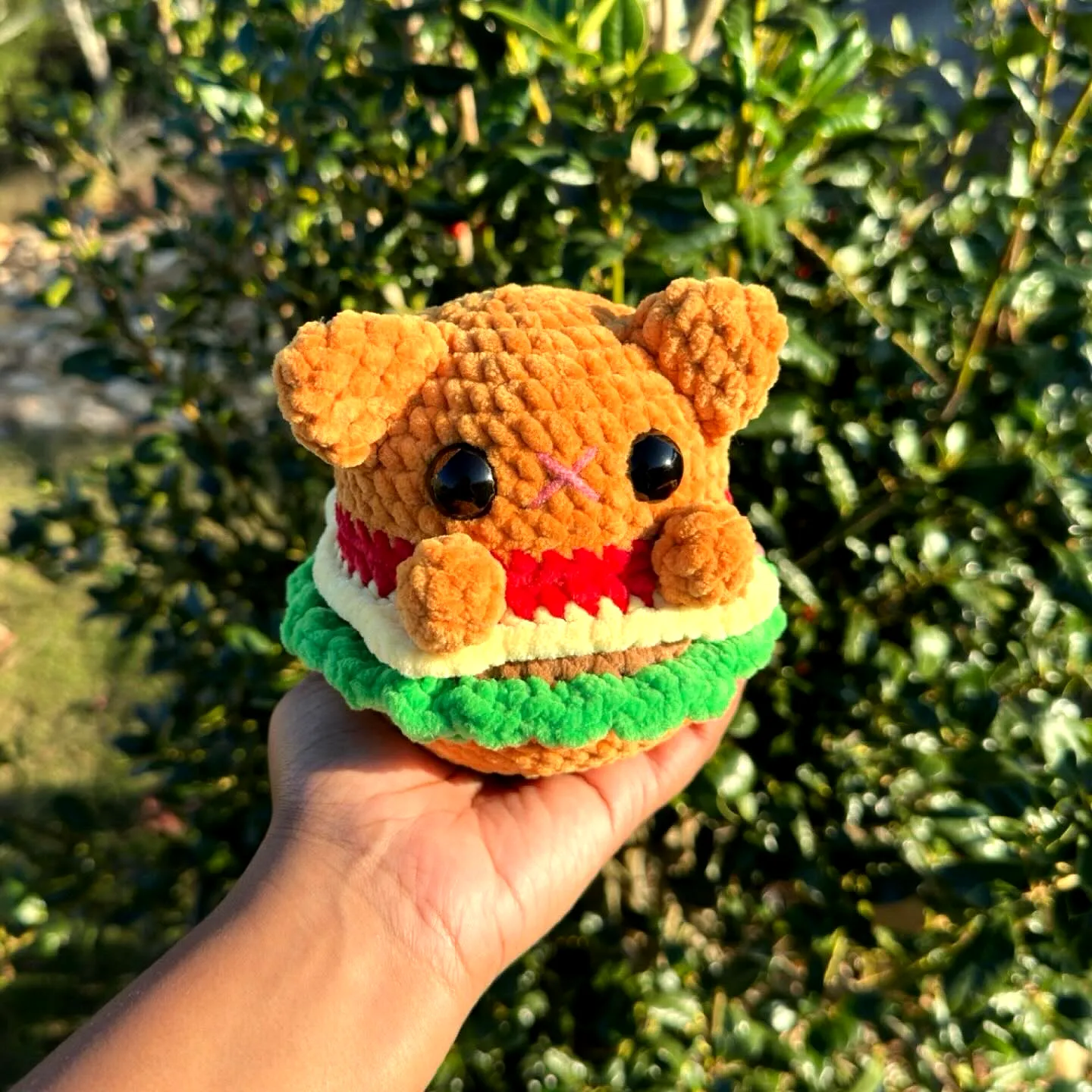 Adorable Crochet Burger in Vibrant Colors
