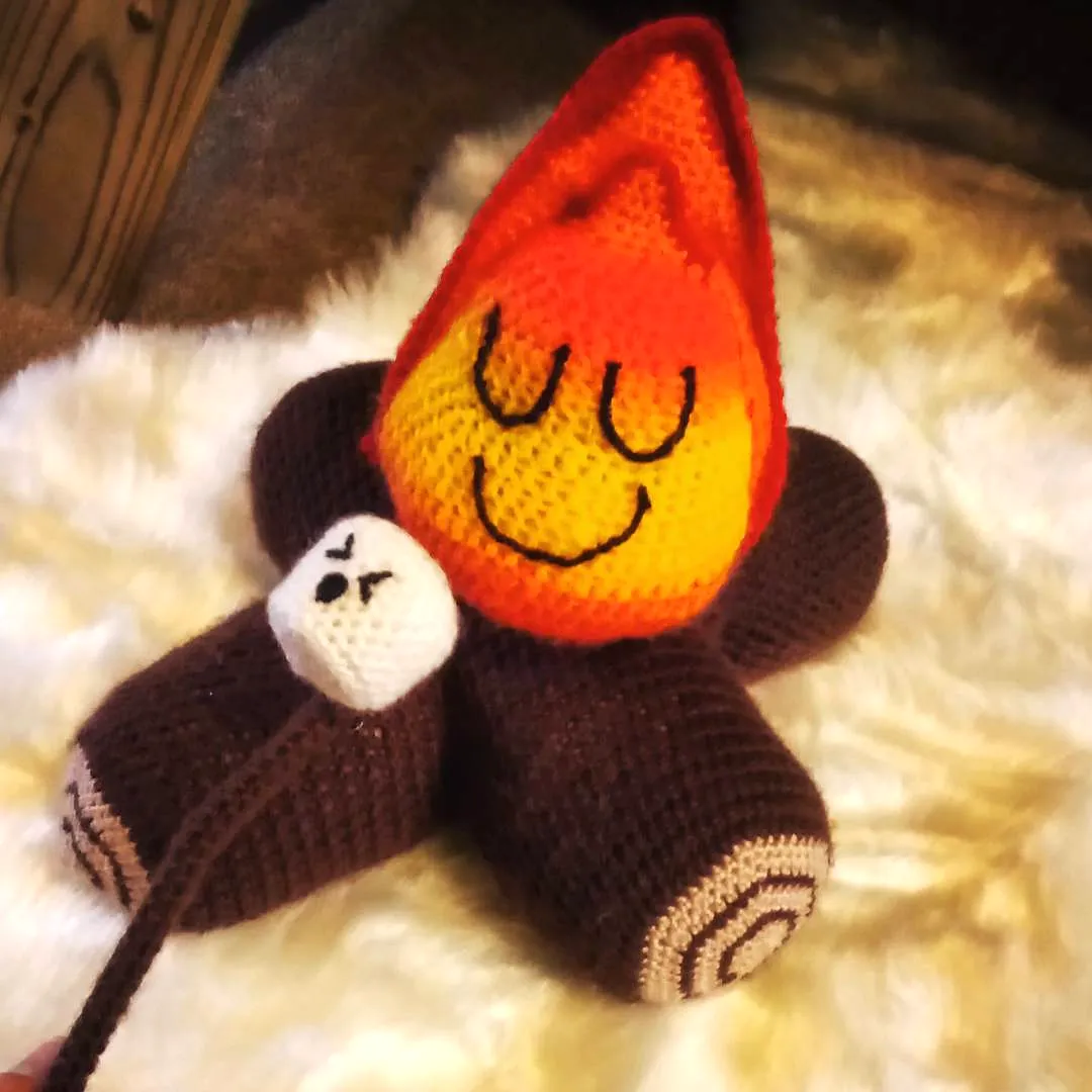 Adorable Crochet Campfire in Vibrant Colors