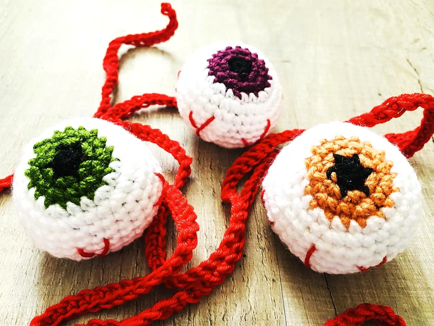 Adorable Crochet Cat Toy with Colorful Eyeball Design for Fun