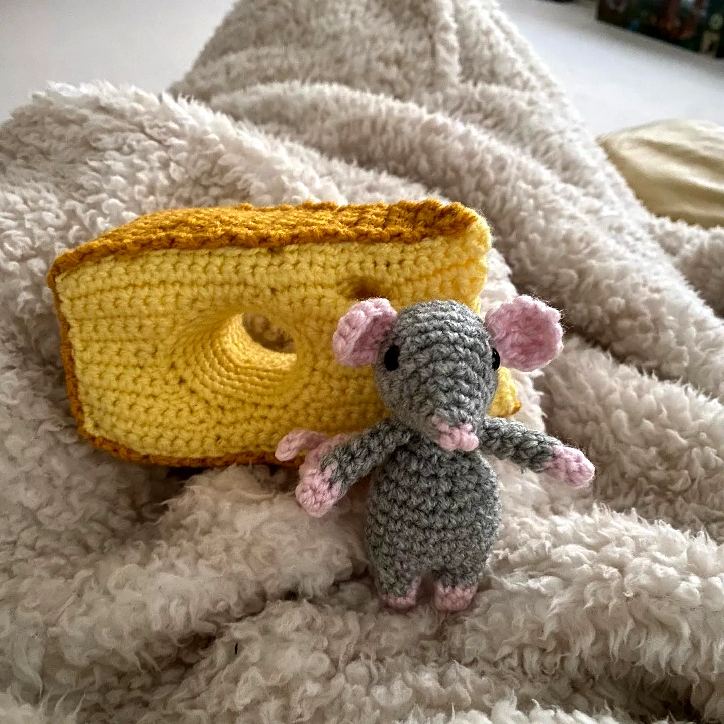 Adorable Crochet Cheese in Bright Yellow