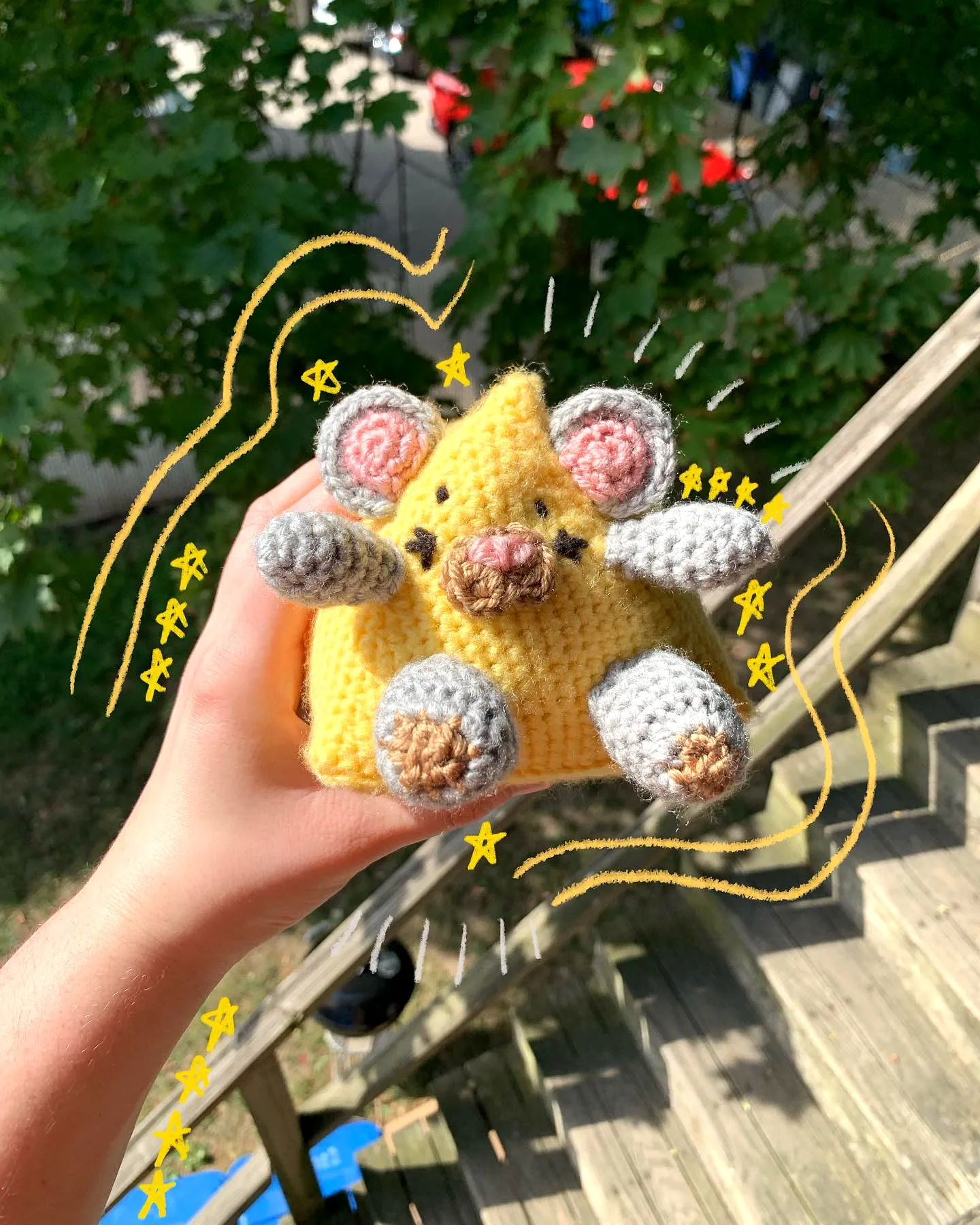 Adorable Crochet Cheese Toy in Vibrant Yellow for Intermediates