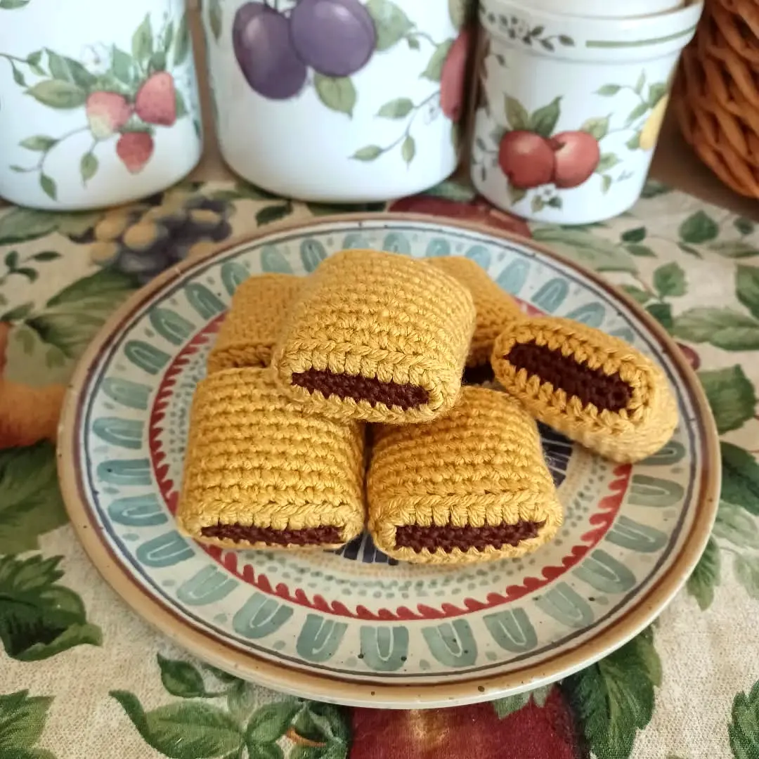 Adorable Crochet Cookie in Golden Yellow with Brown Center