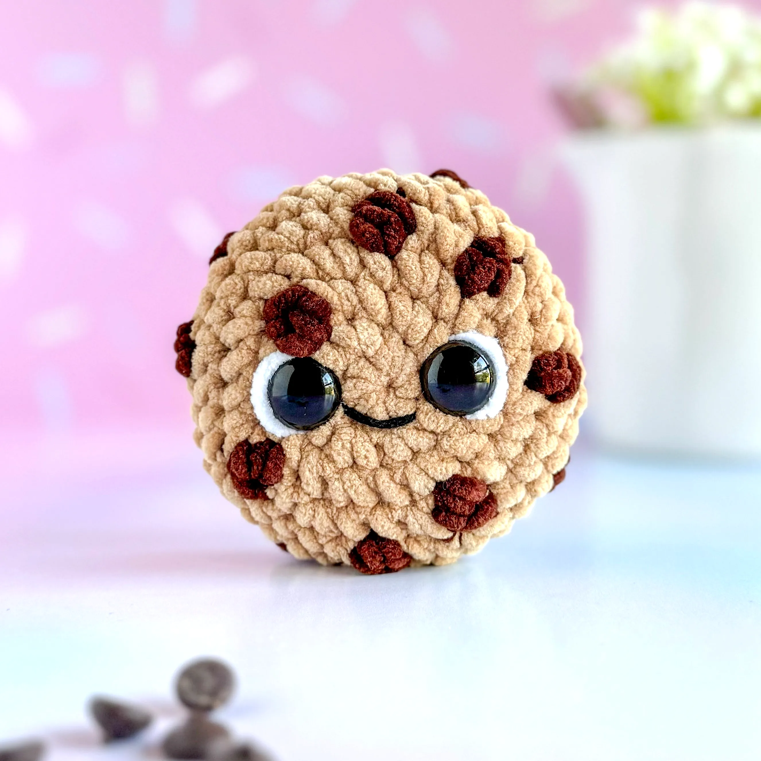 Adorable Crochet Cookie in Tan and Brown