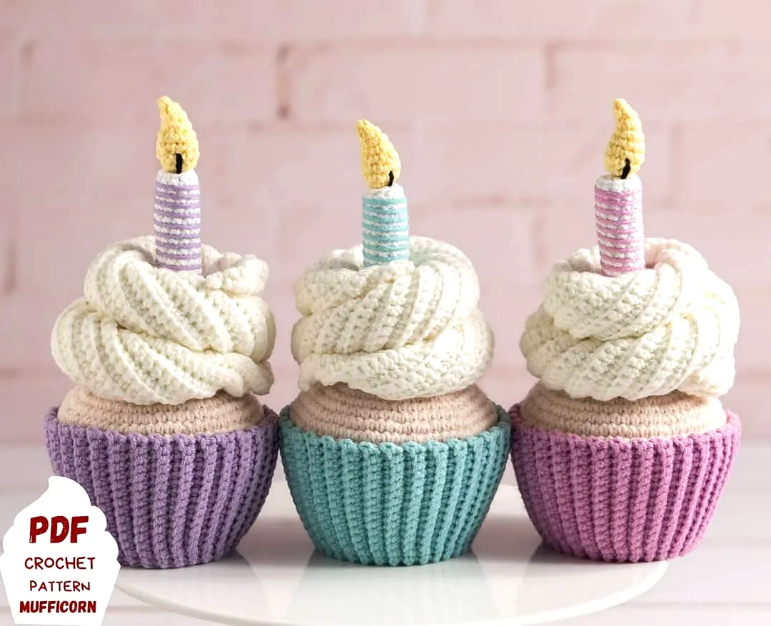 Adorable Crochet Cupcake in Pastel Colors
