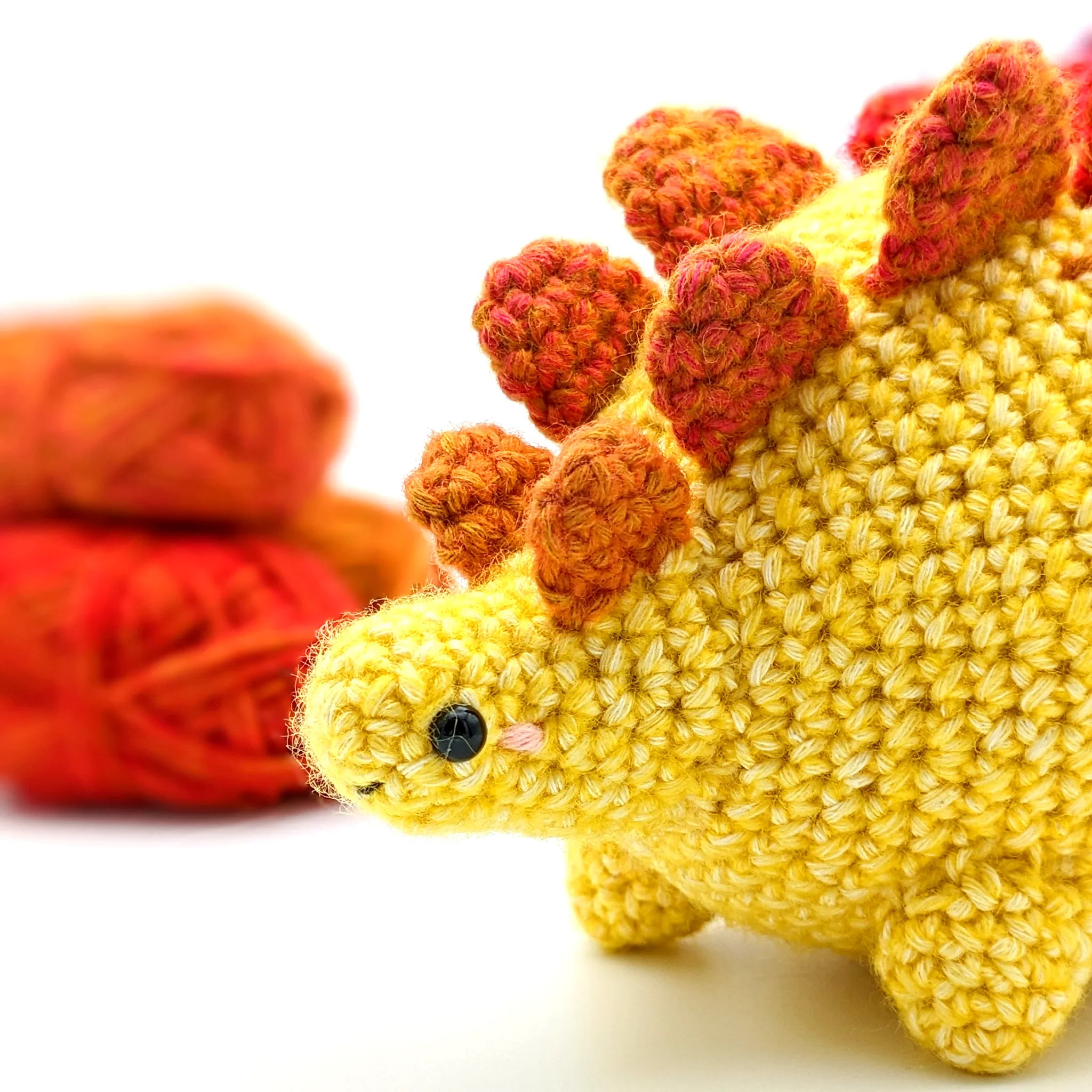 Adorable Crochet Dinosaur Plush Stegosaurus in Bright Colors