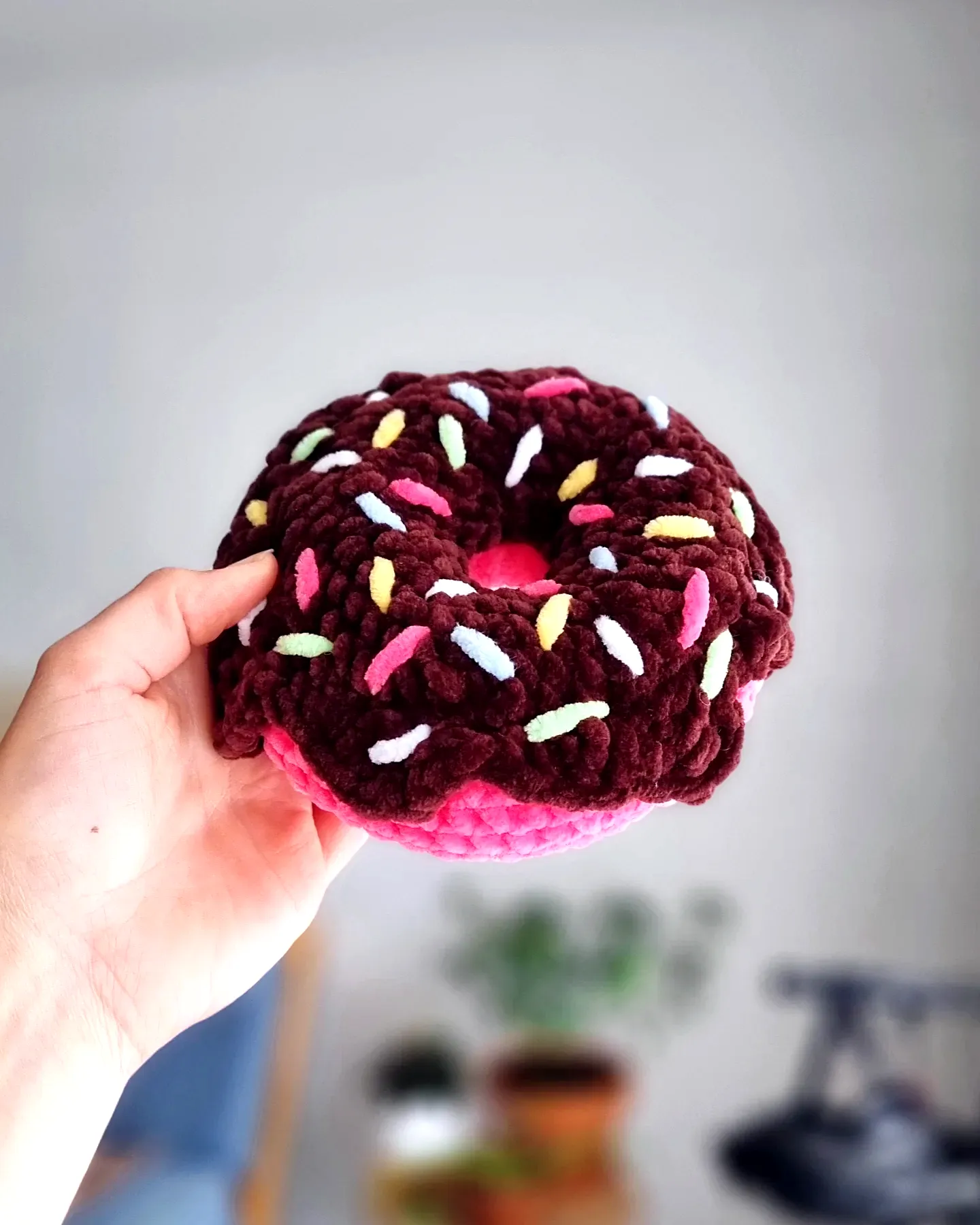 Adorable Crochet Donut with Colorful Sprinkles