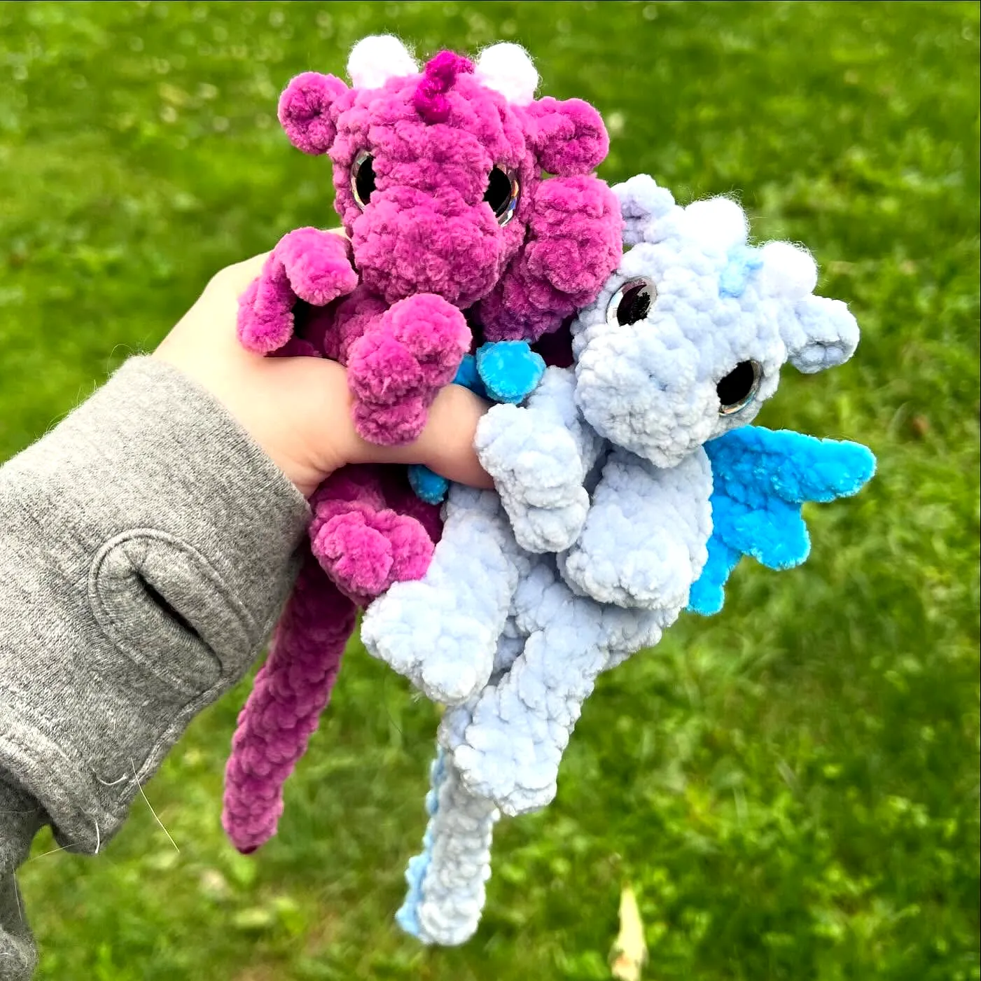 Adorable Crochet Dragon Plushies in Vibrant Colors