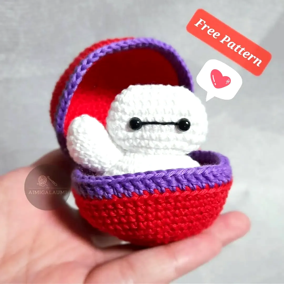 Adorable Crochet Easter Egg in Vibrant Red and Purple