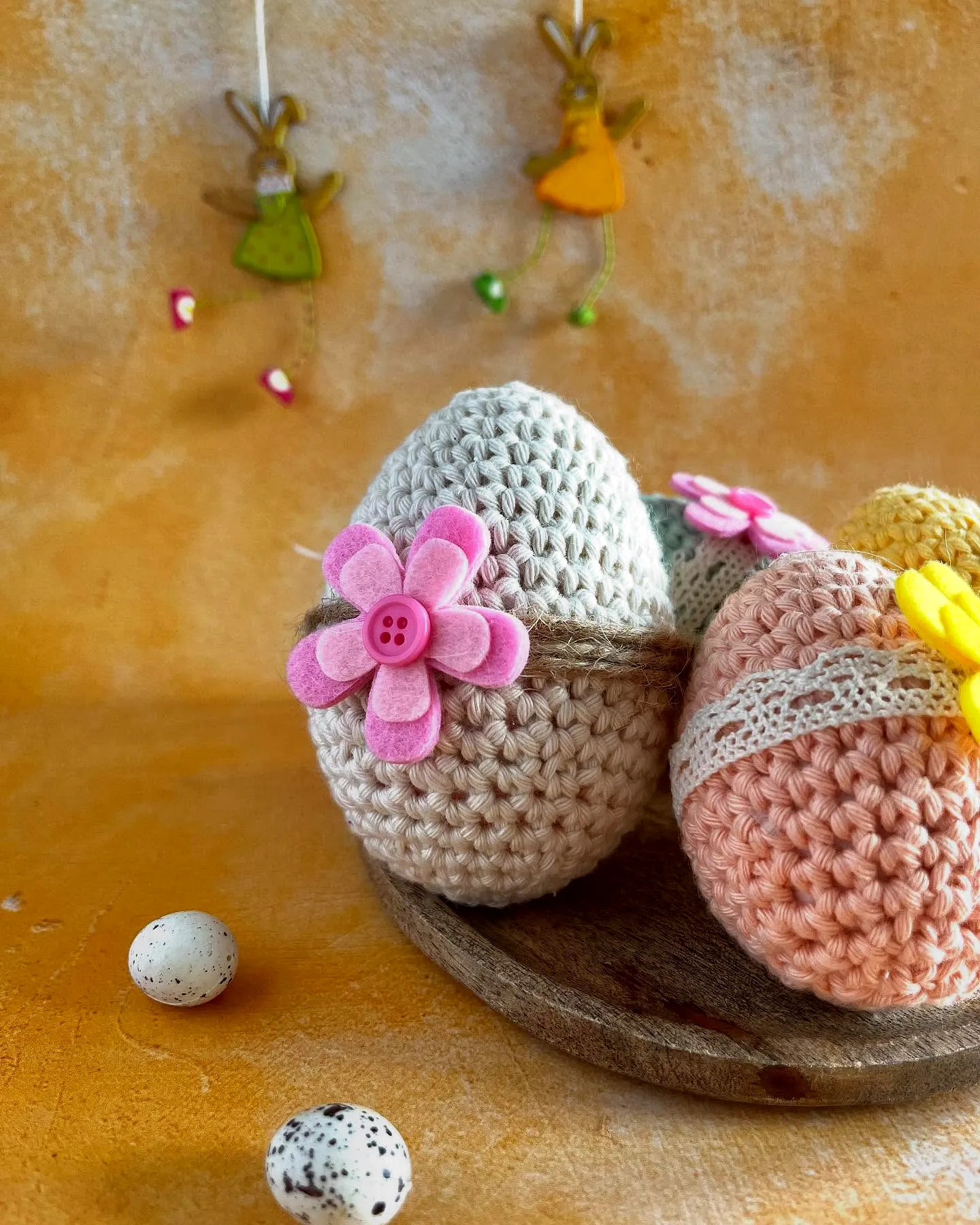 Adorable Crochet Egg in Pastel Colors with Charming Embellishments