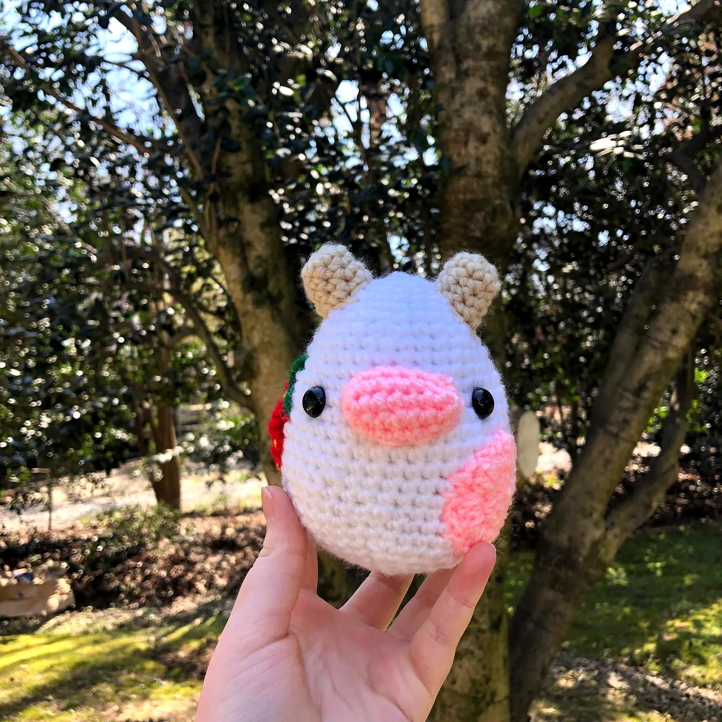 Adorable Crochet Egg Toy in Soft White and Pastel Colors