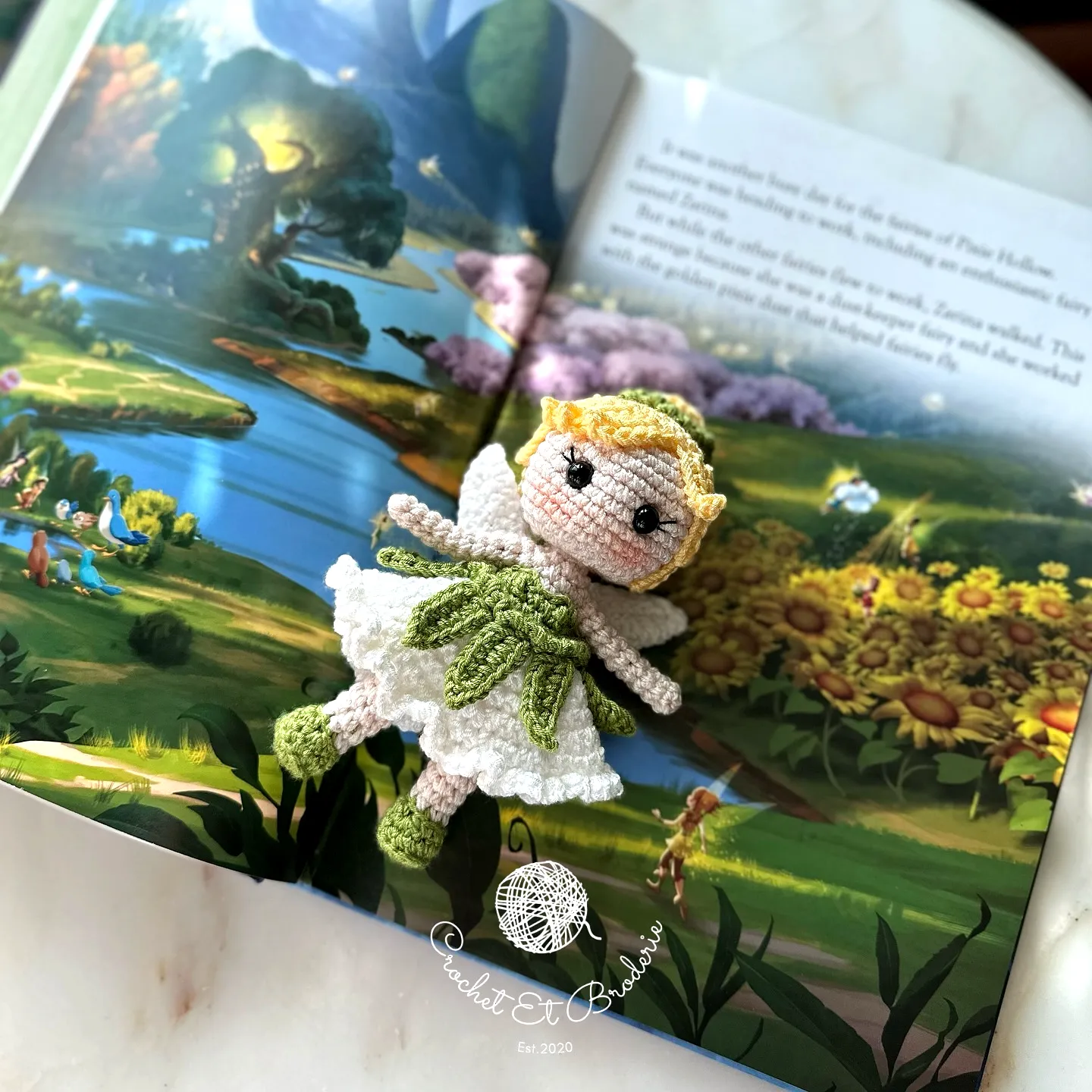 Adorable Crochet Fairy in Soft Pastels with Floral Charm
