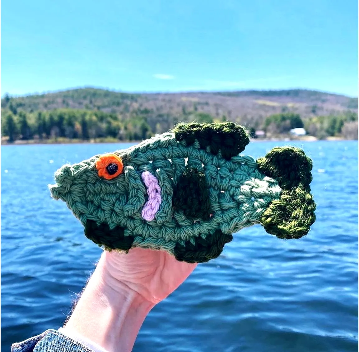 Adorable Crochet Fish in Vibrant Greens with Charming Details