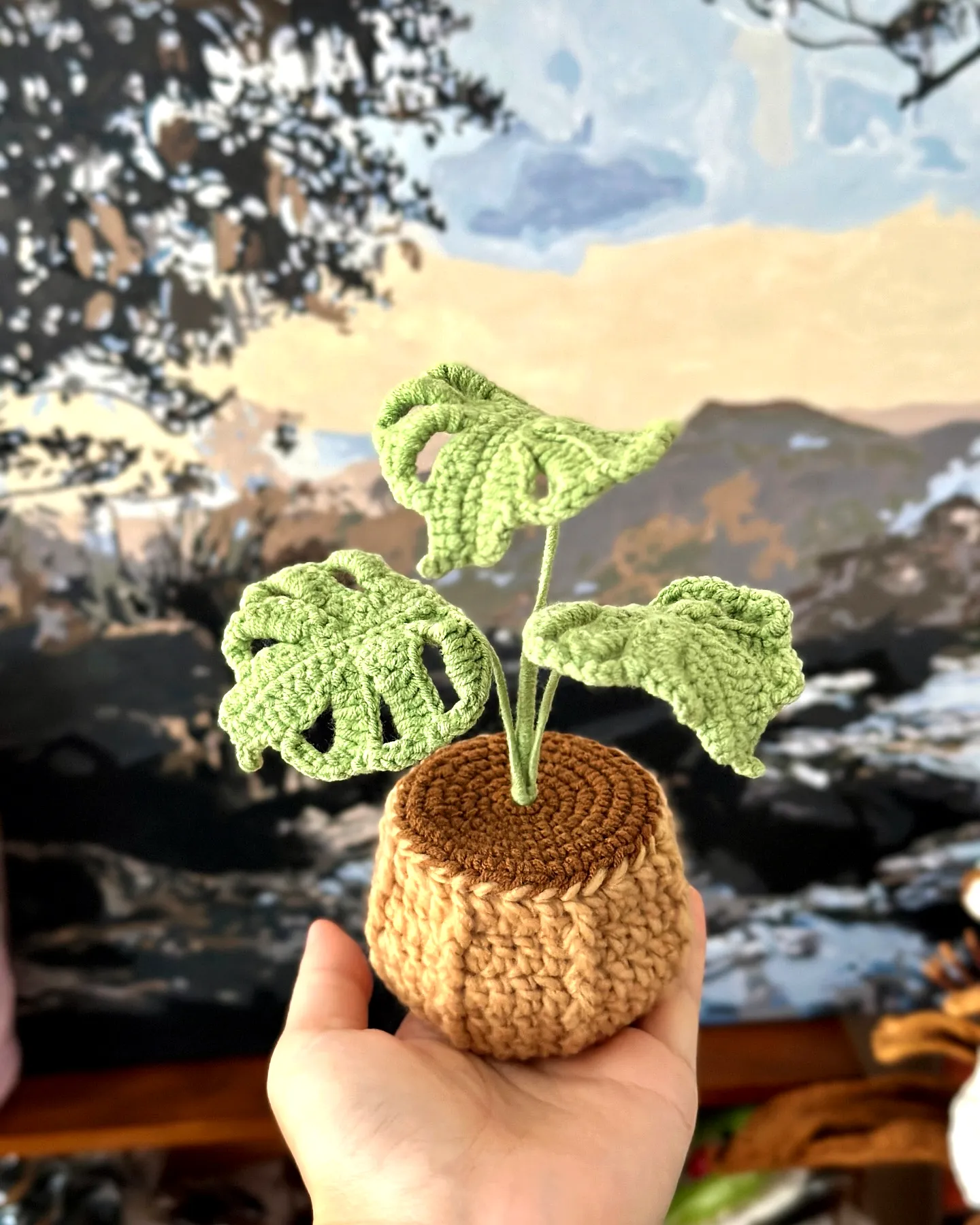 Adorable Crochet Flower Arrangement with Textured Leaves