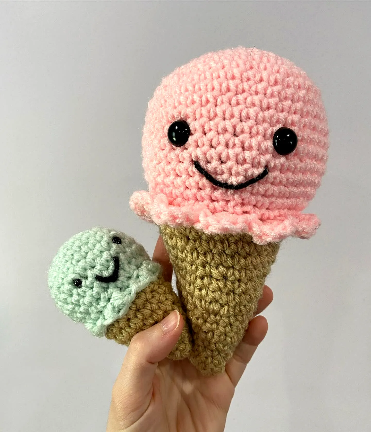 Adorable Crochet Food Toy with Ice Cream Cone Design