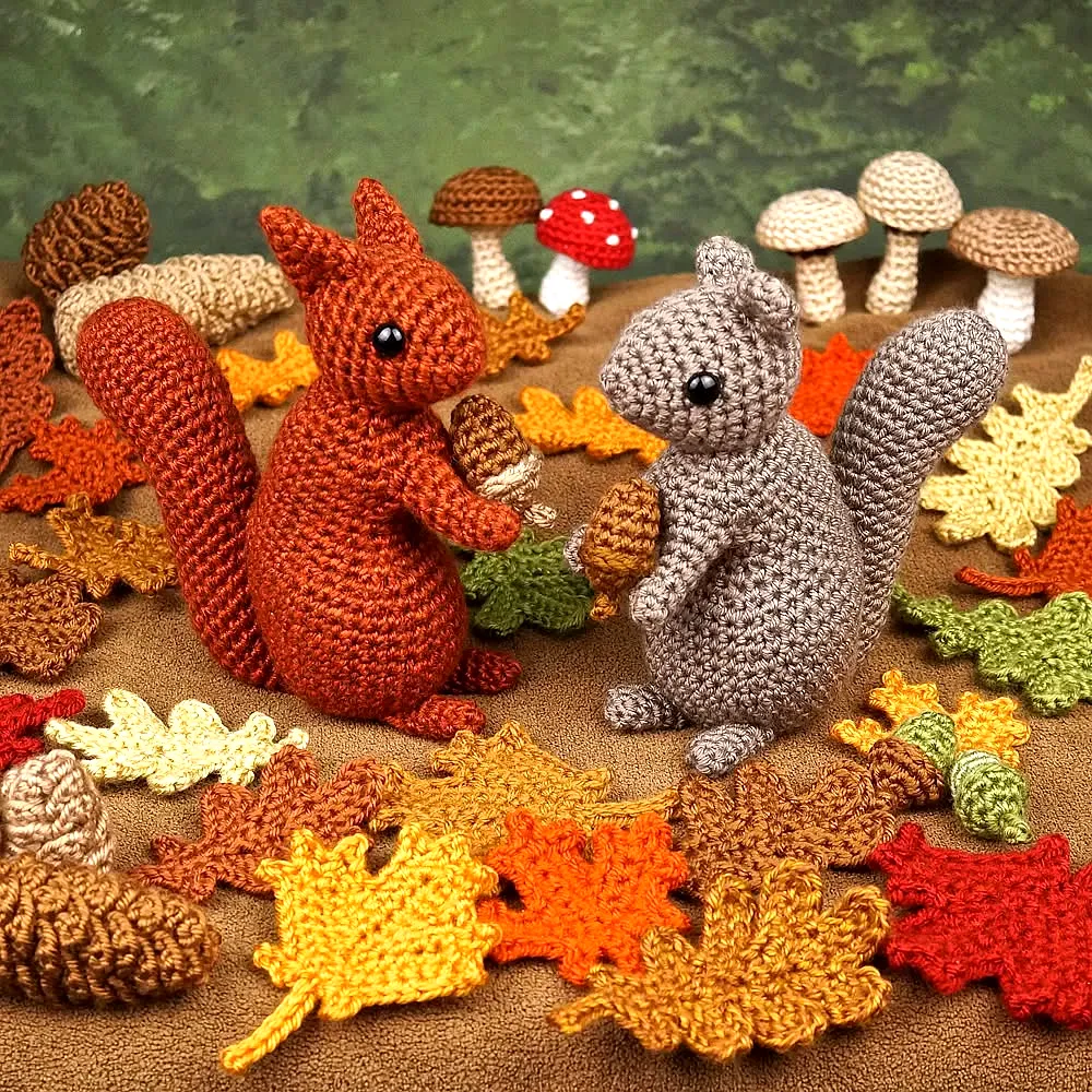 Adorable Crochet Forest Animal Set in Colorful Amigurumi Style