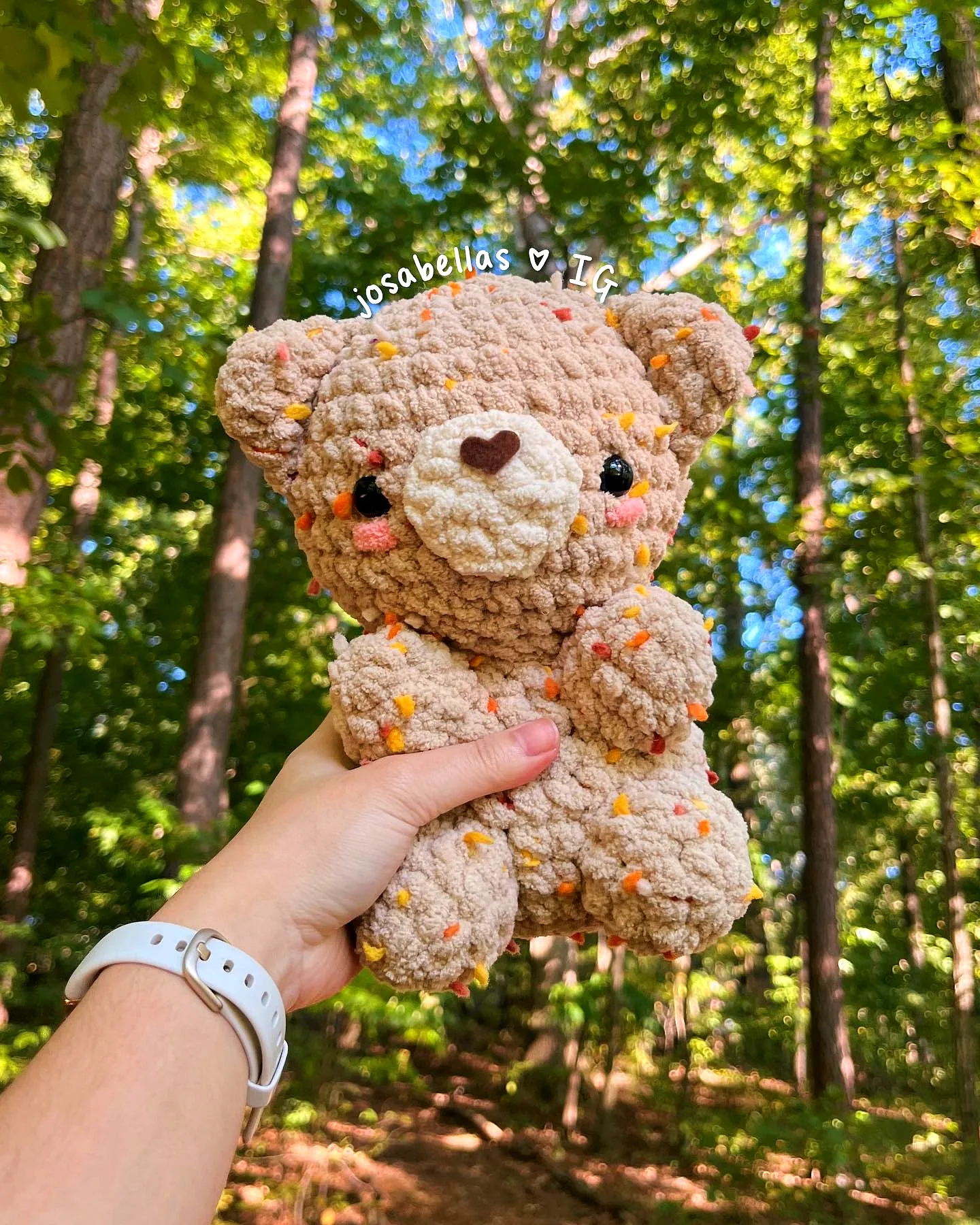 Adorable Crochet Forest Animal Teddy Bear in Warm Browns