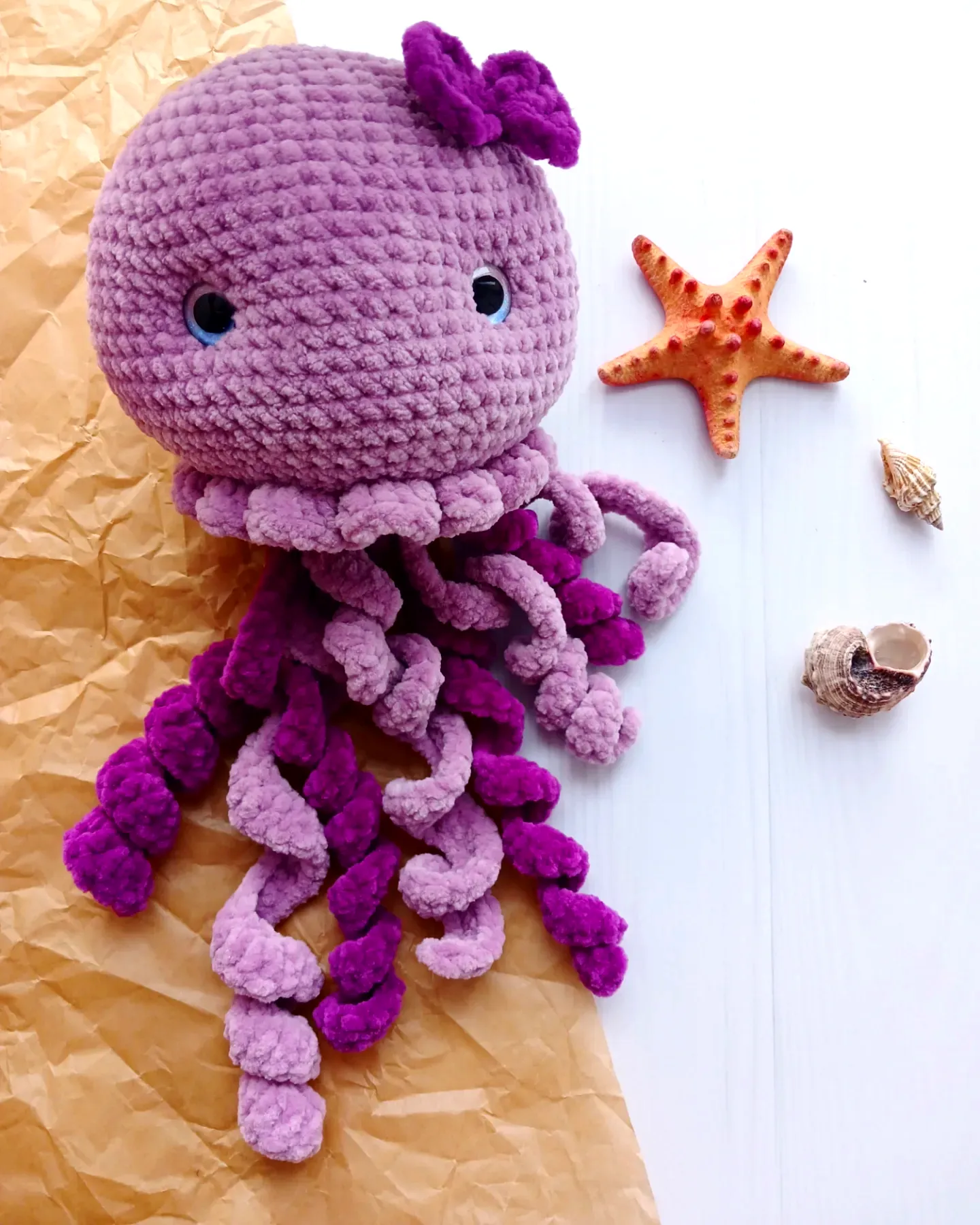 Adorable Crochet Jellyfish in Lavender and Purple