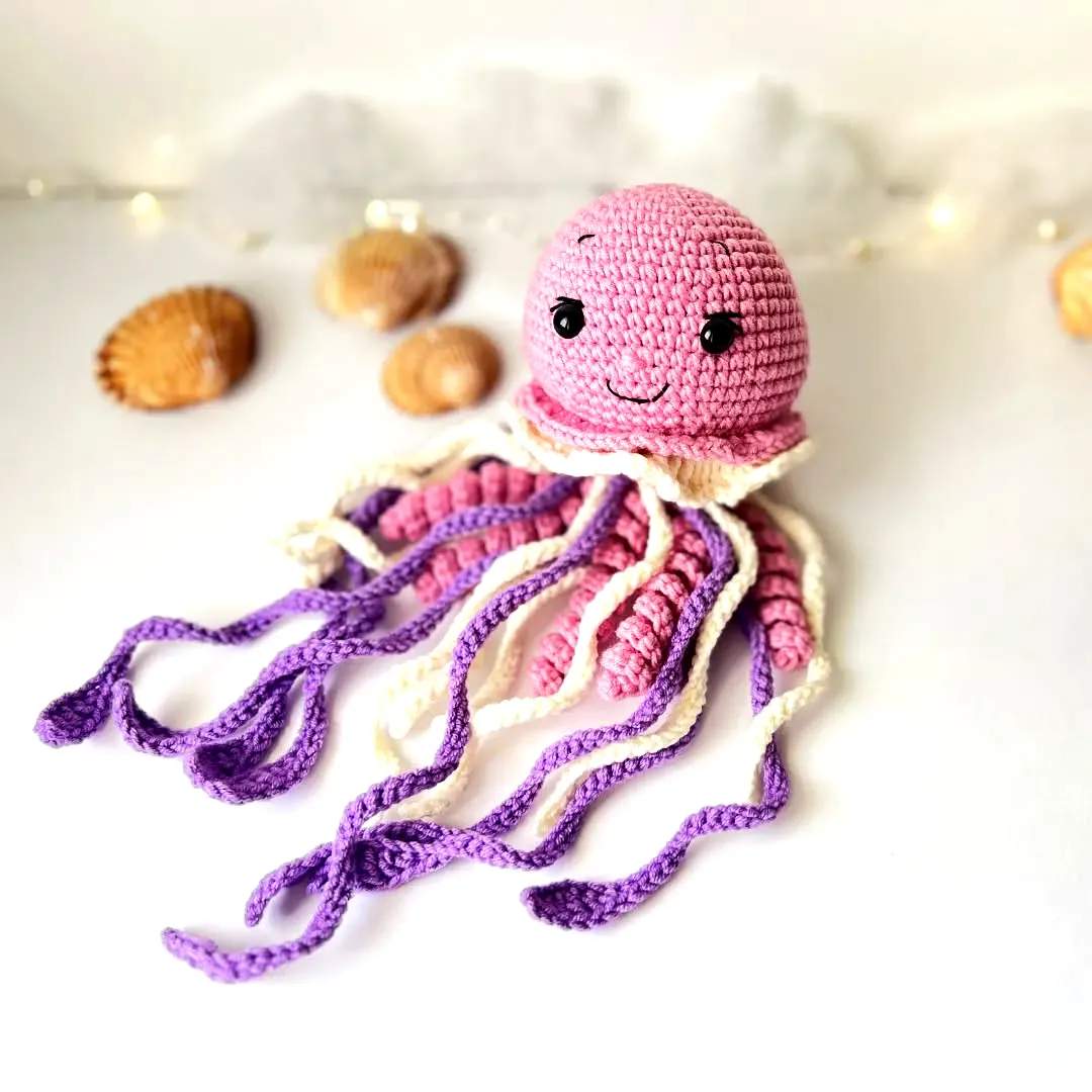 Adorable Crochet Jellyfish with Colorful Tentacles