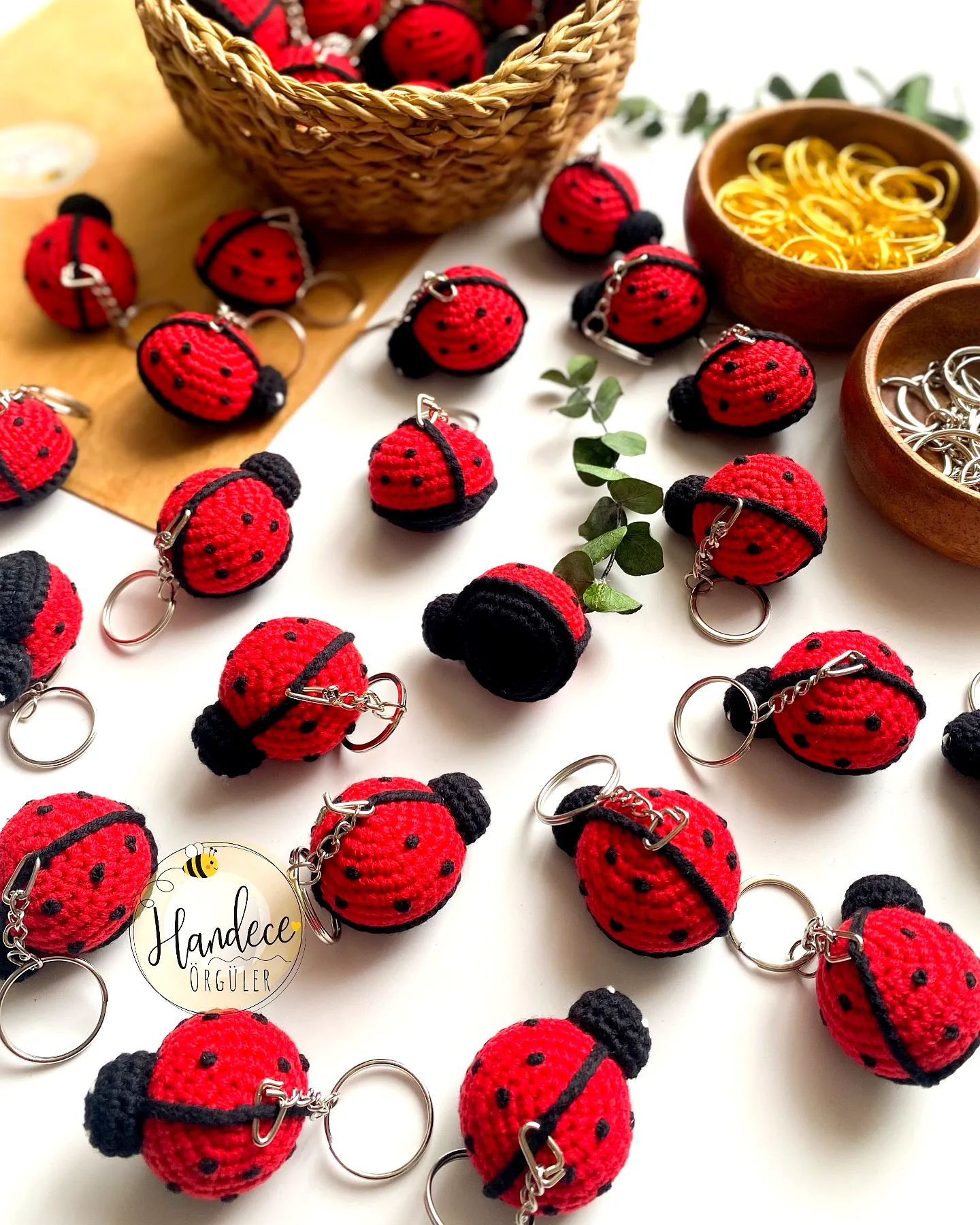 Adorable Crochet Keychain with Ladybug Design for Beginners
