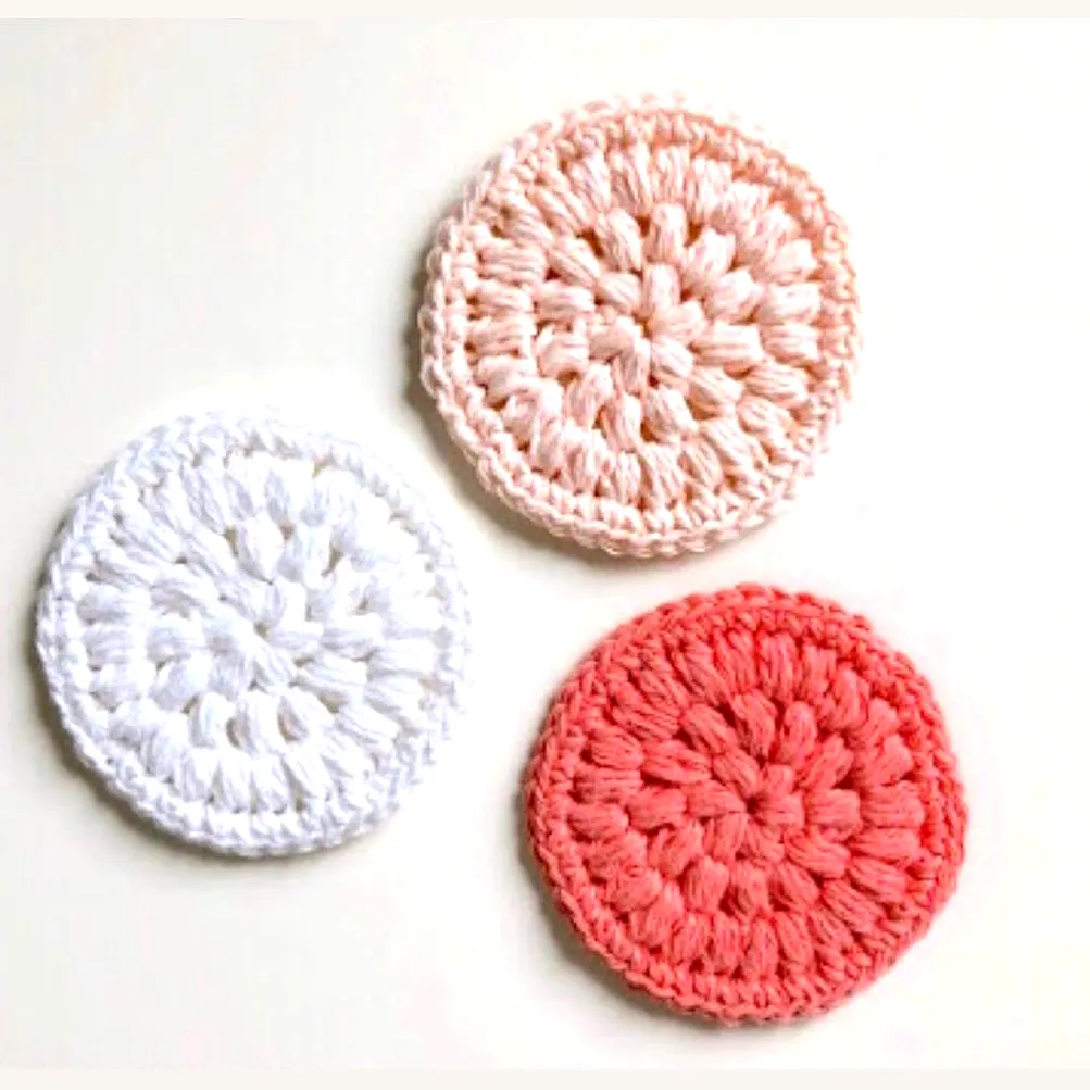 Adorable Crochet Makeup Remover Pad Set in Soft Pastels