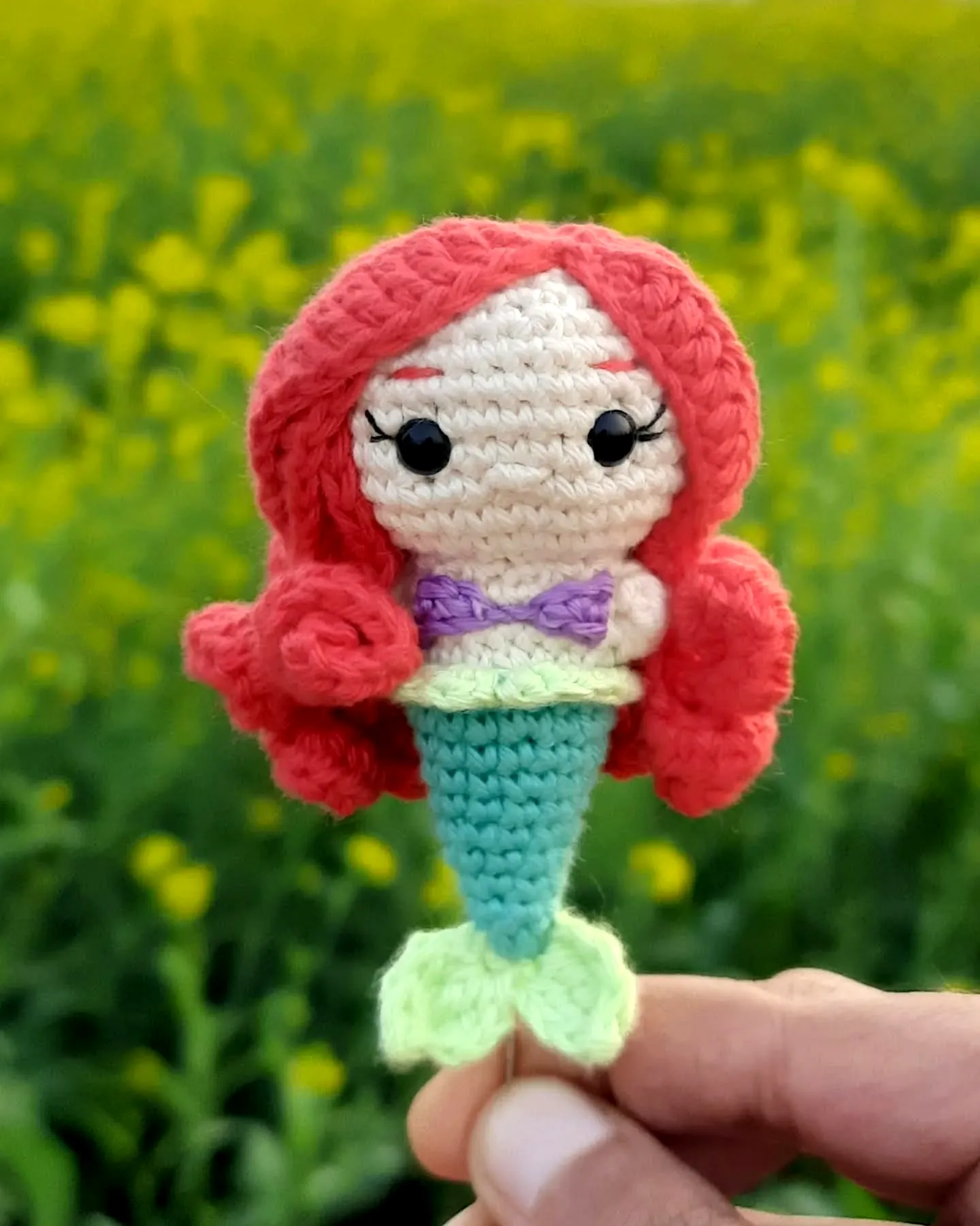 Adorable Crochet Mermaid Doll in Vibrant Colors for Crafters