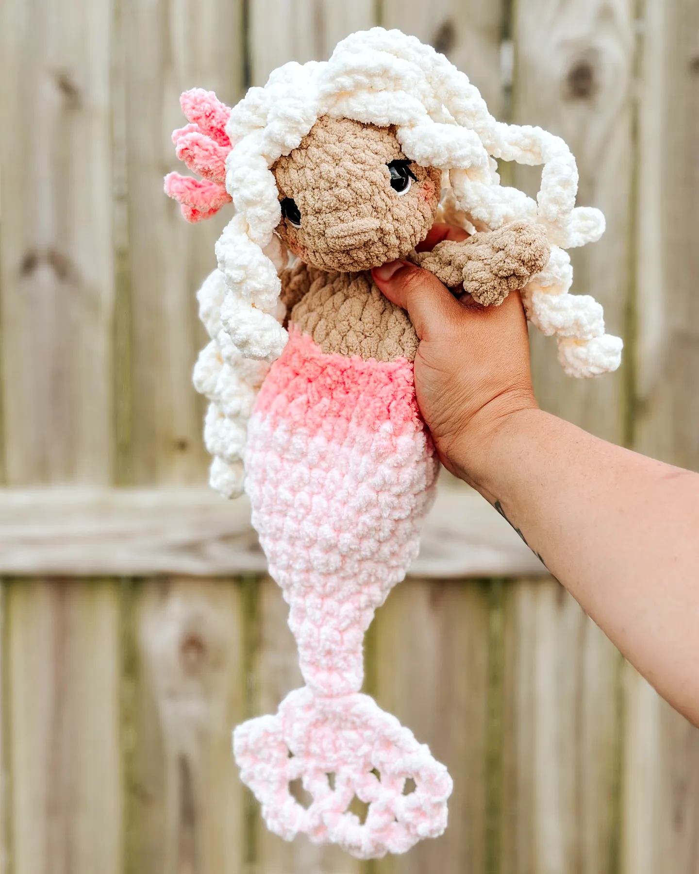 Adorable Crochet Mermaid Plush Doll in Vibrant Colors