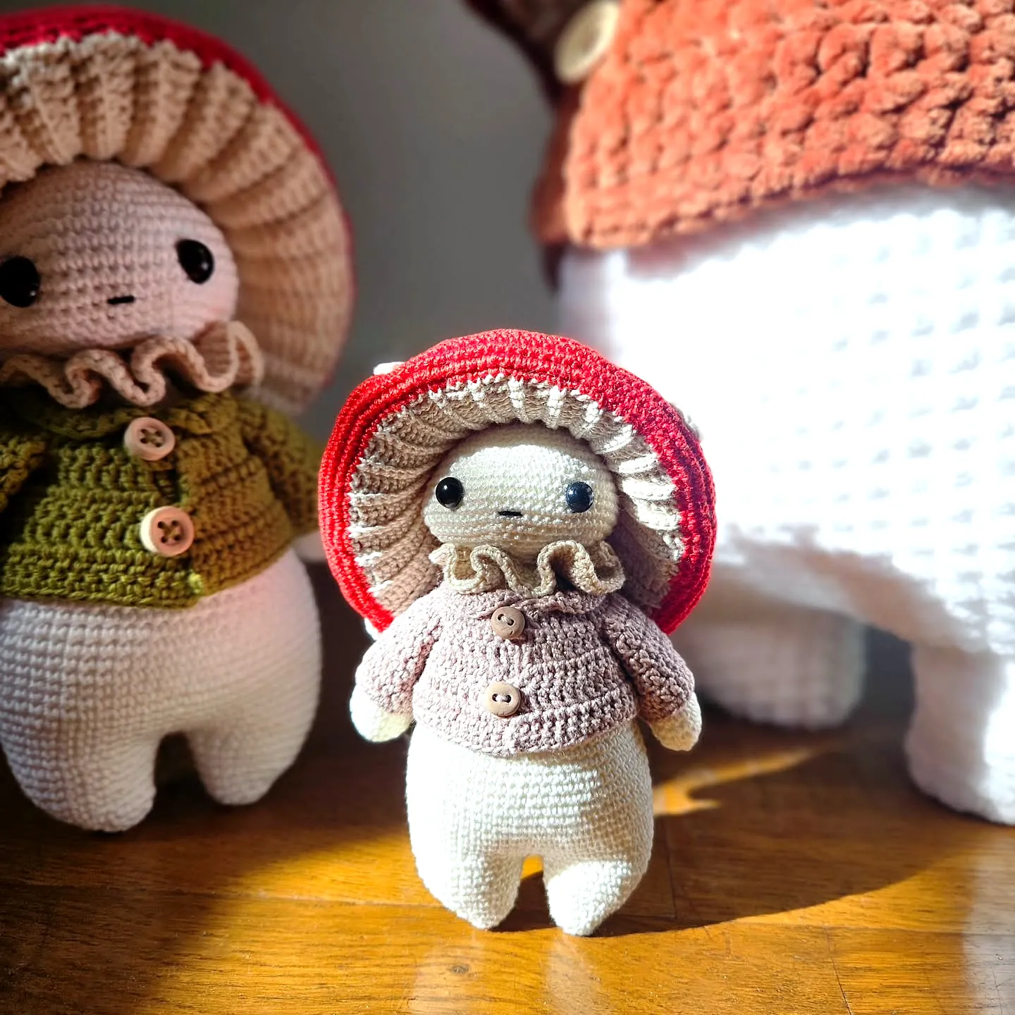 Adorable Crochet Mushroom Decor in Earthy Tones for All Skill Levels