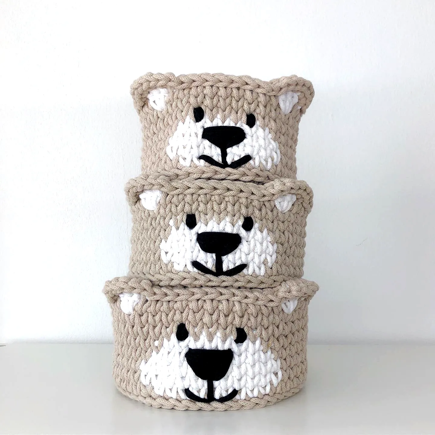 Adorable Crochet Nursery Decor in Neutral Colors and Bear Design