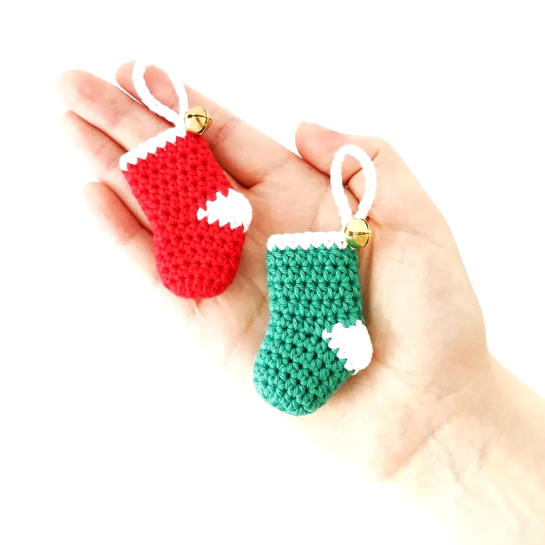 Adorable Crochet Ornament in Vibrant Red and Green Colors