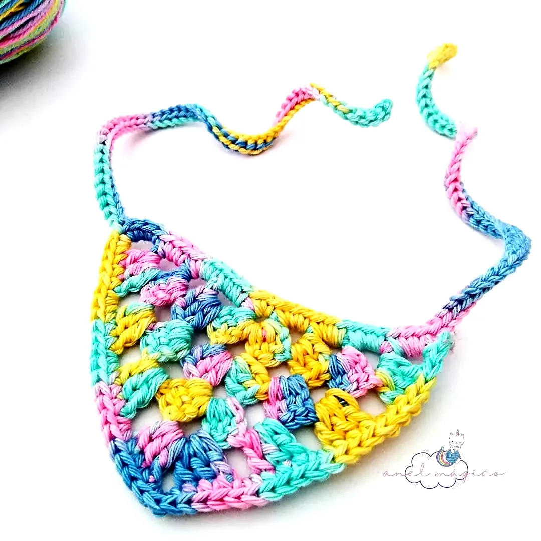 Adorable Crochet Pet Bandana in Colorful Granny Square Style