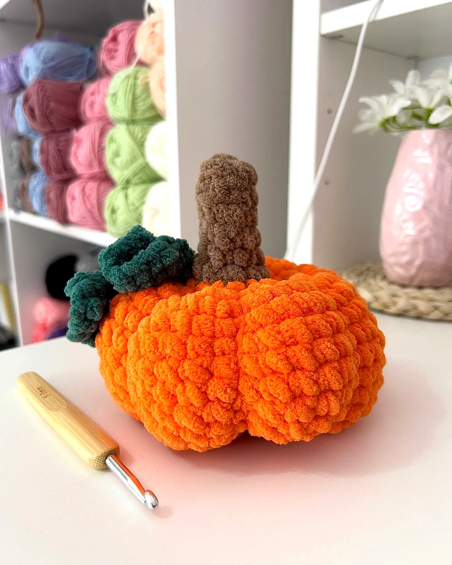 Adorable Crochet Pumpkin in Vibrant Orange for Cozy Decor