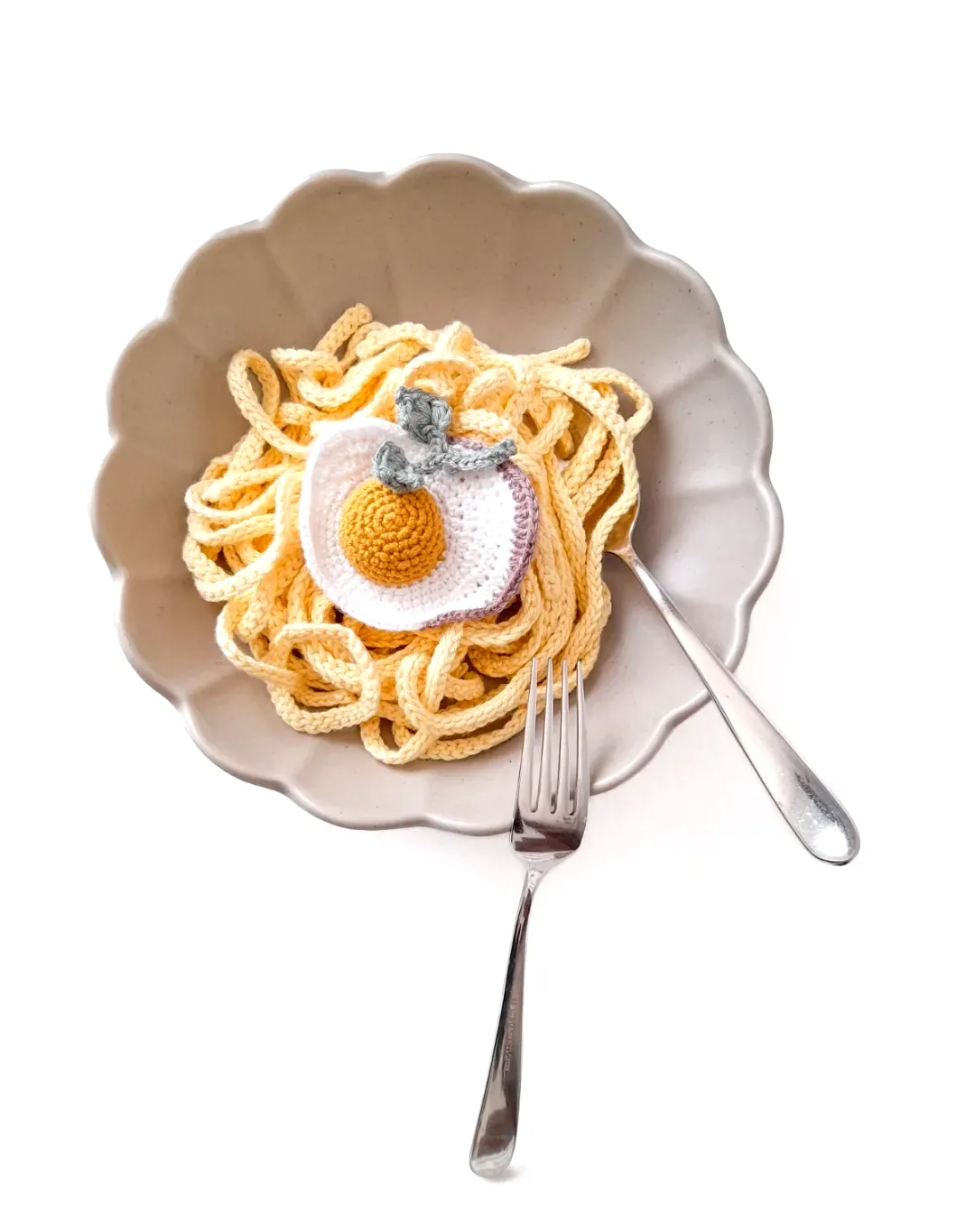 Adorable Crochet Spaghetti with Cotton Yarn and Cute Meatball