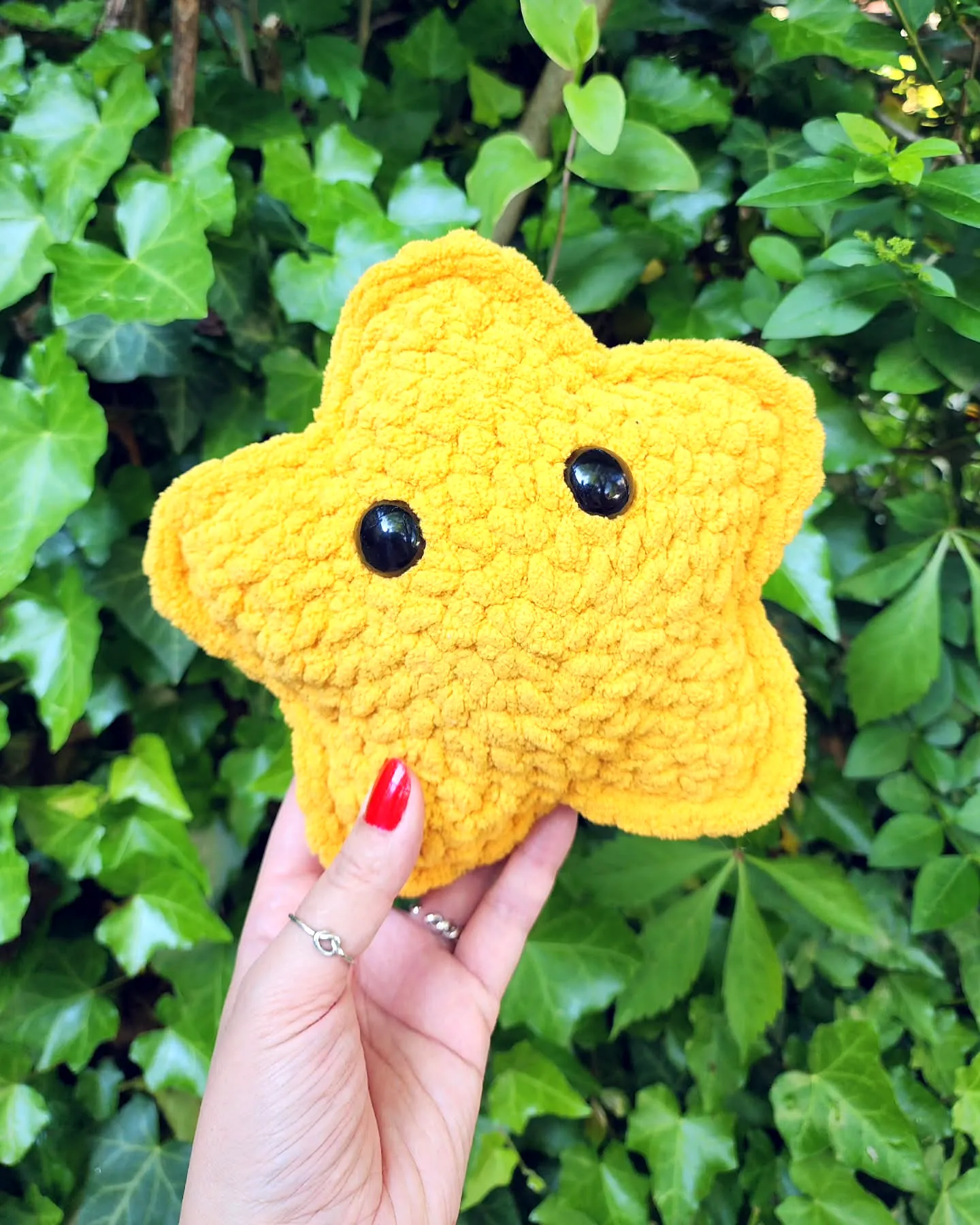 Adorable Crochet Starfish in Vibrant Yellow