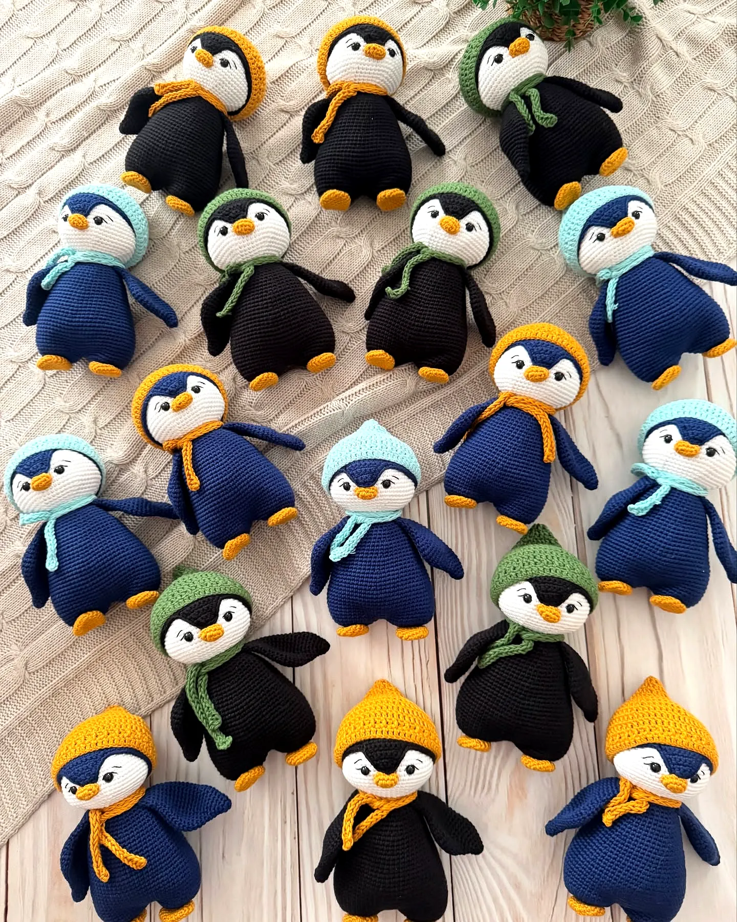 Adorable Crochet Stuffed Animal Penguins in Vibrant Colors