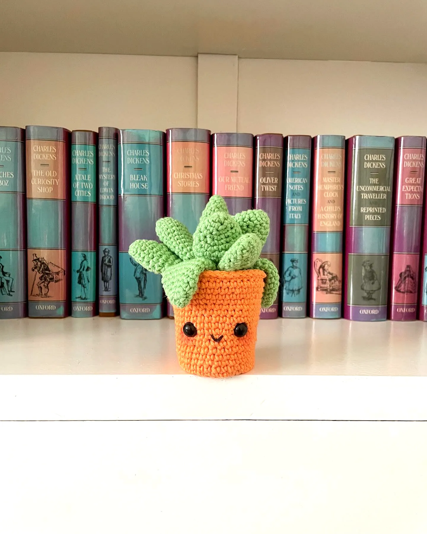 Adorable Crochet Succulent in Colorful Terracotta Pot