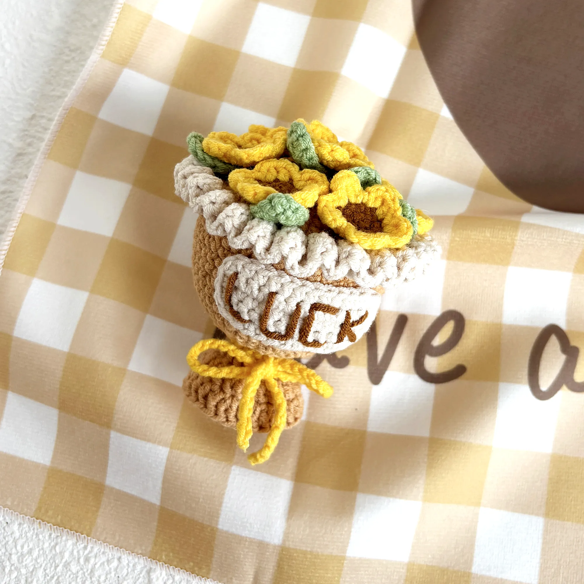 Adorable Crochet Sunflower in Vibrant Yellow and Green Pot