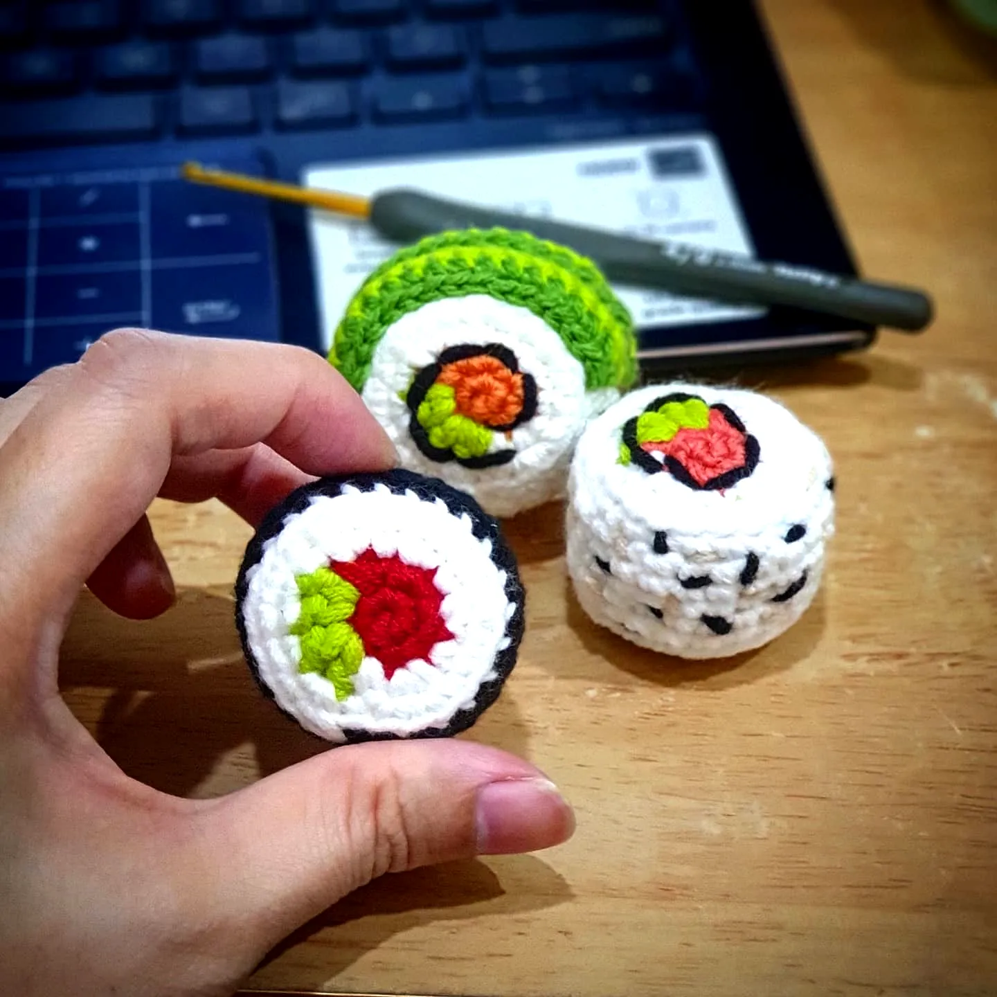 Adorable Crochet Sushi Set in Colorful Yarn for Fun Crafters