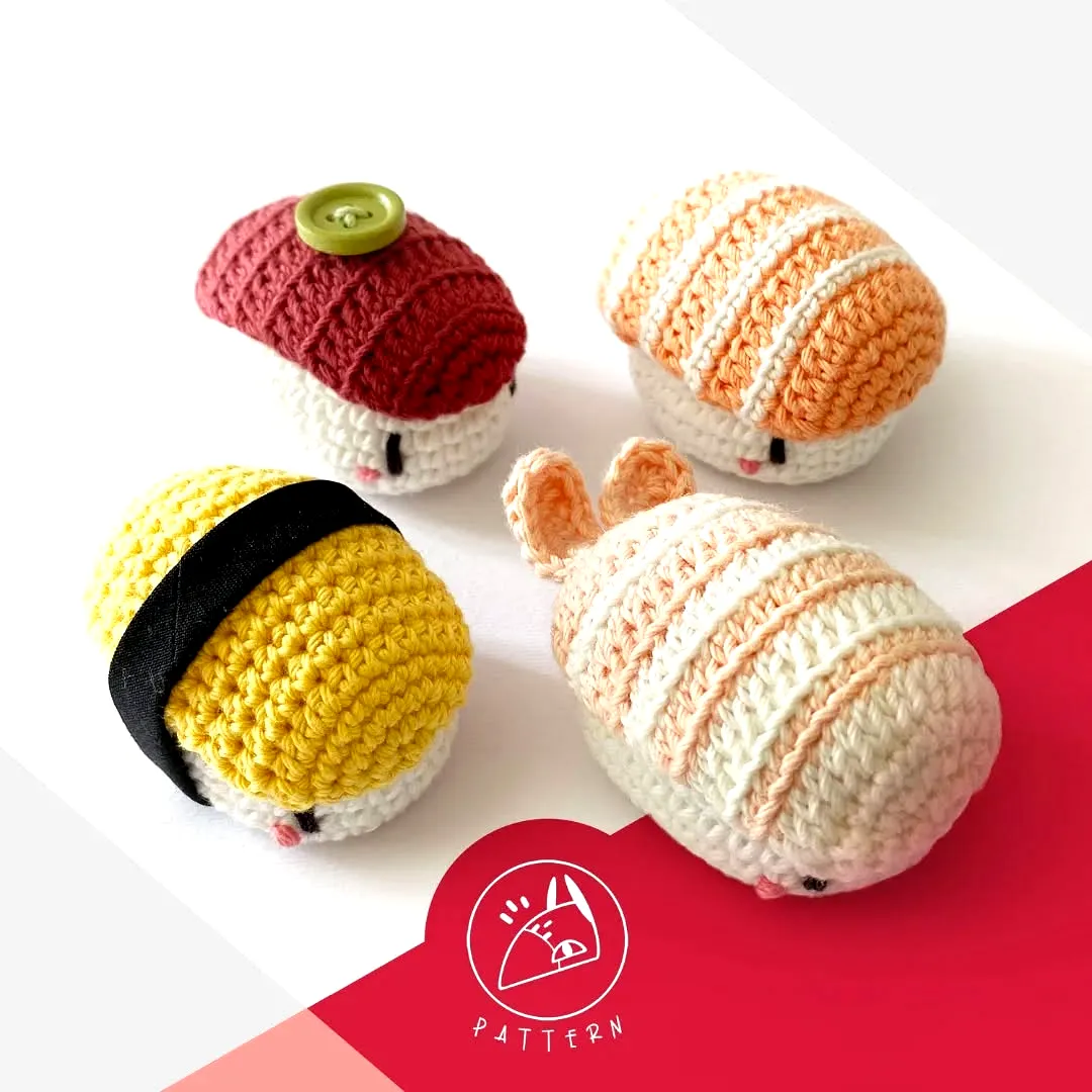 Adorable Crochet Sushi Set in Vibrant Colors