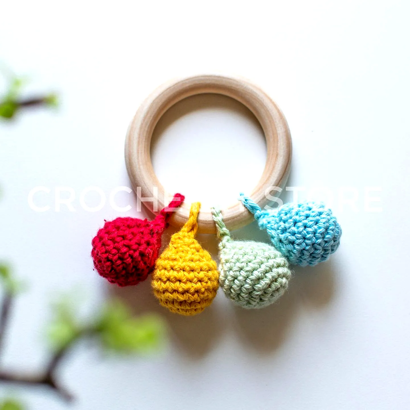 Adorable Crochet Teether in Colorful Drops for Beginners