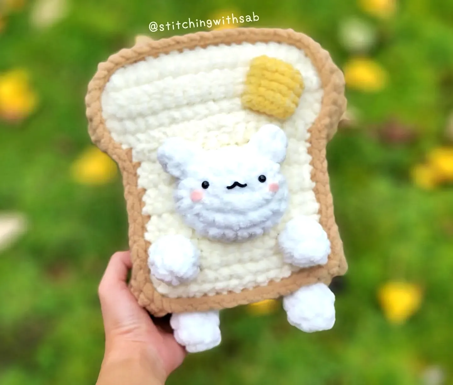 Adorable crochet toast plushie easy beginner project in soft colors