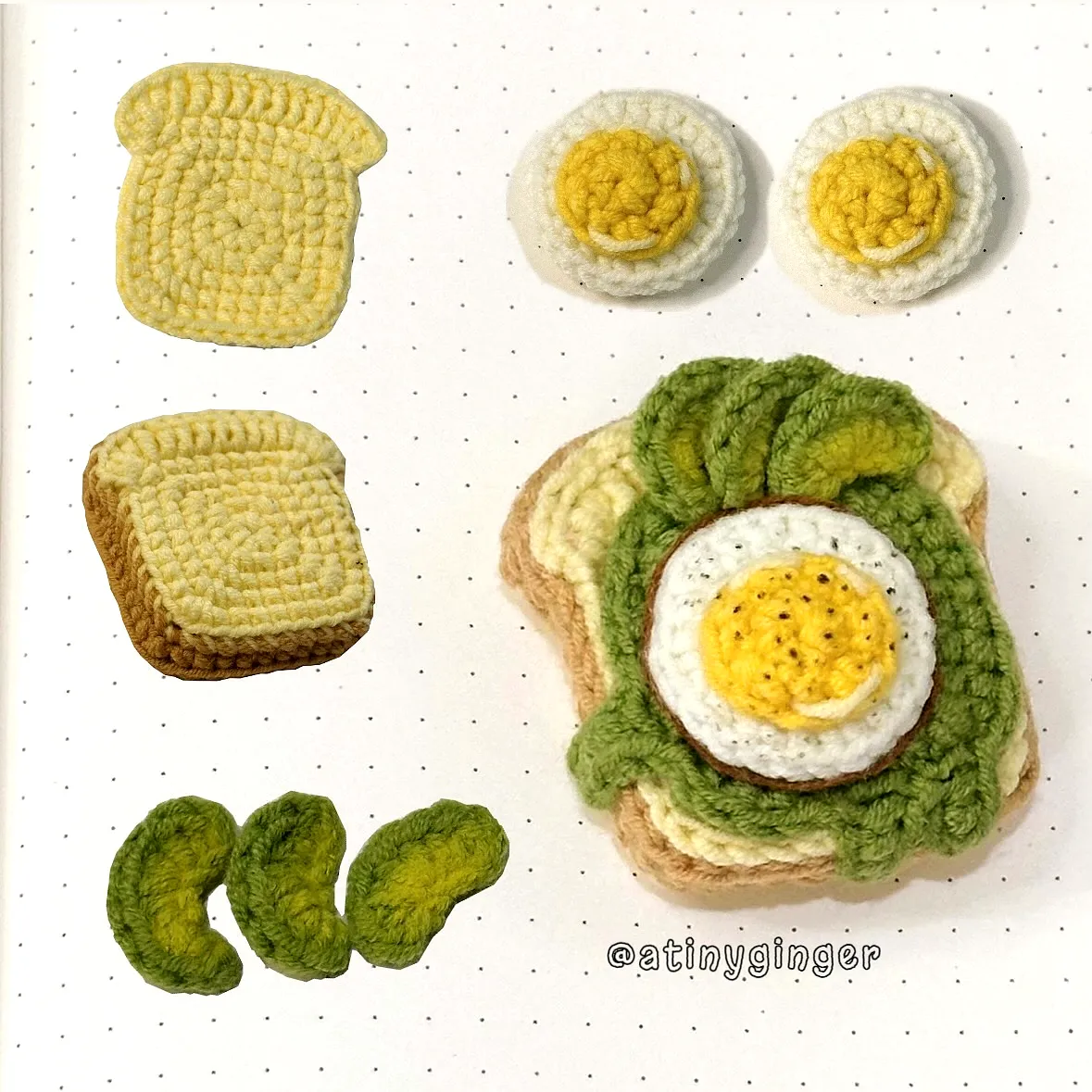 Adorable Crochet Toast Set in Soft Colors